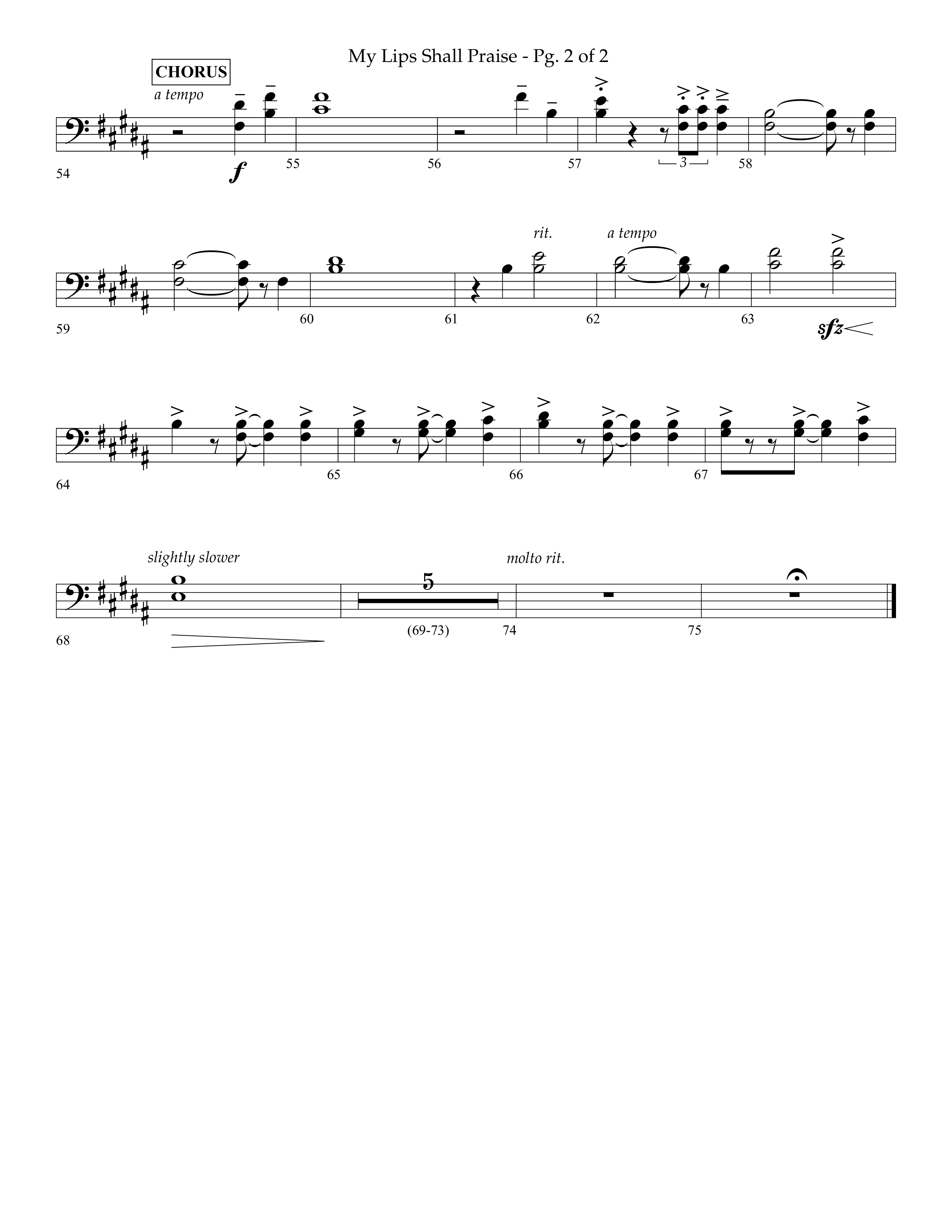 My Lips Shall Praise (Choral Anthem SATB) Trombone 1/2 (Lifeway Choral / Arr. John Bolin / Orch. Phillip Keveren)