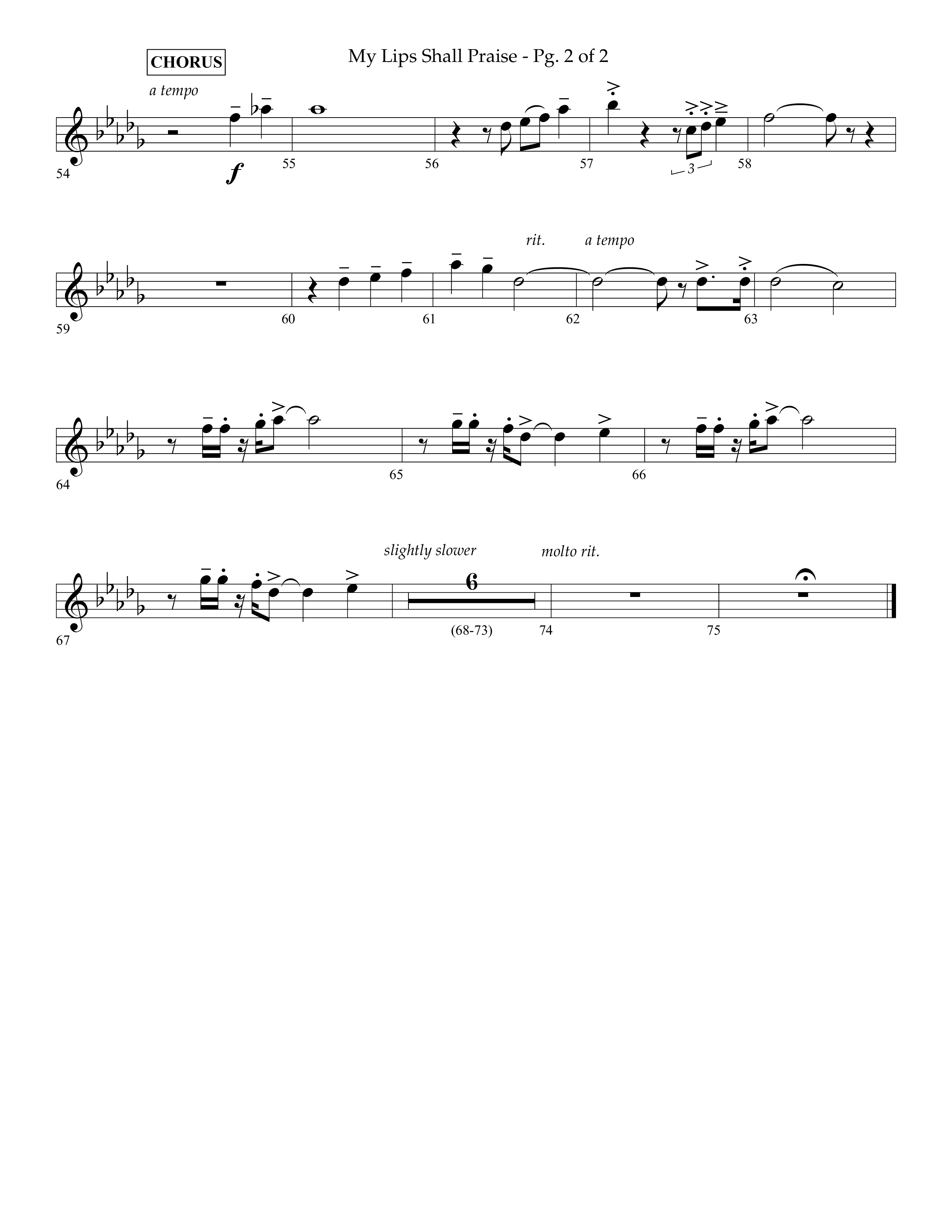 My Lips Shall Praise (Choral Anthem SATB) Trumpet 1 (Lifeway Choral / Arr. John Bolin / Orch. Phillip Keveren)
