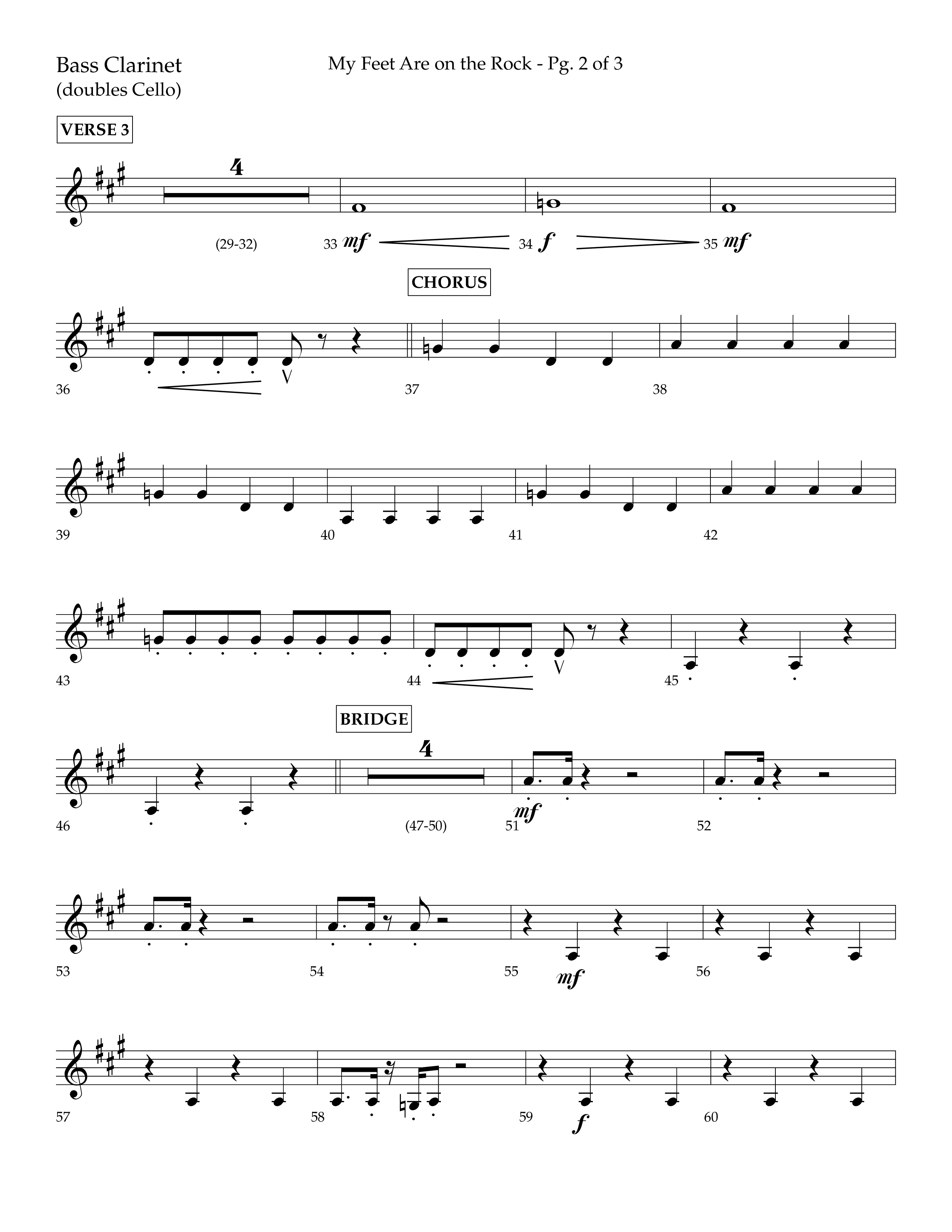 My Feet Are On The Rock (Choral Anthem SATB) Bass Clarinet (Lifeway Choral / Arr. Daniel Semsen)