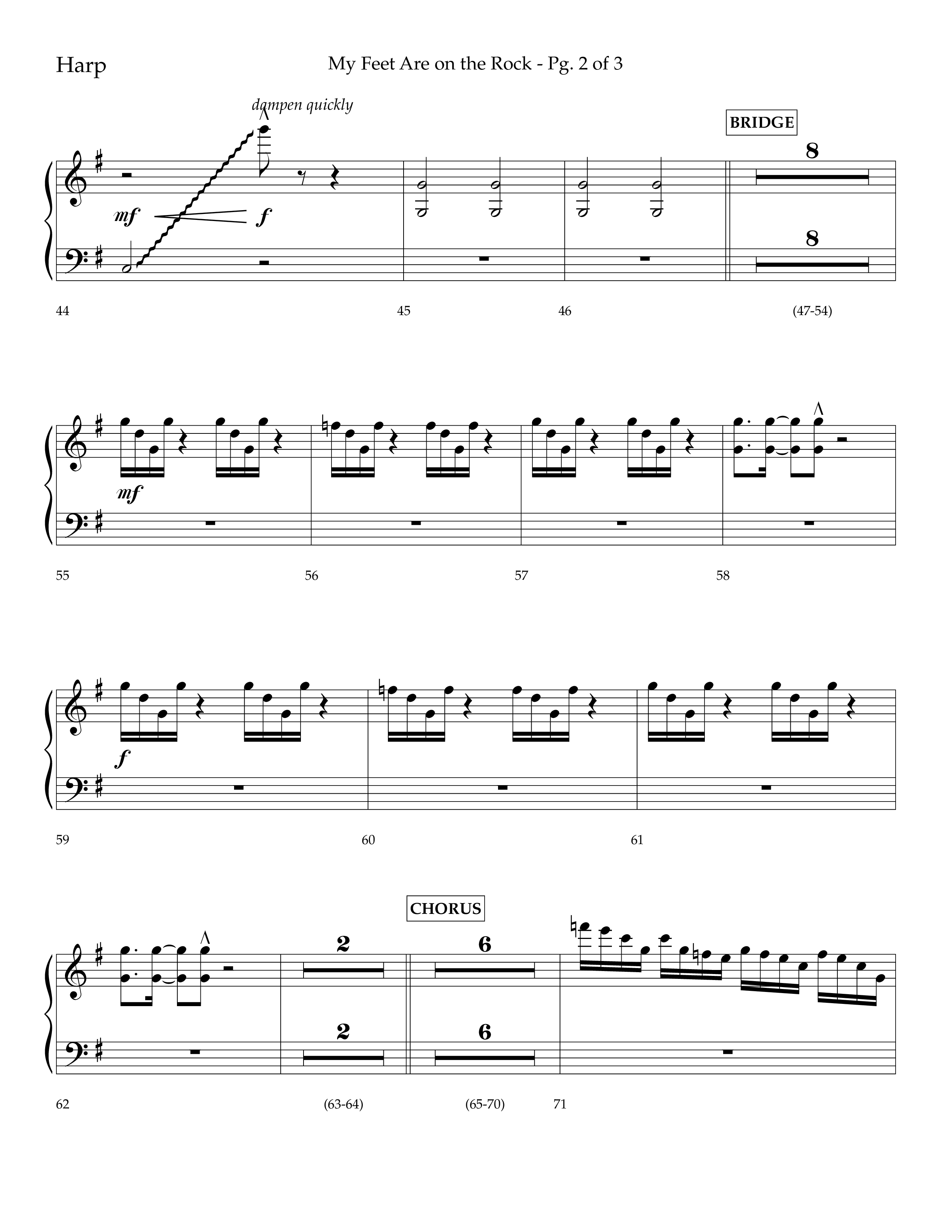 My Feet Are On The Rock (Choral Anthem SATB) Harp (Lifeway Choral / Arr. Daniel Semsen)
