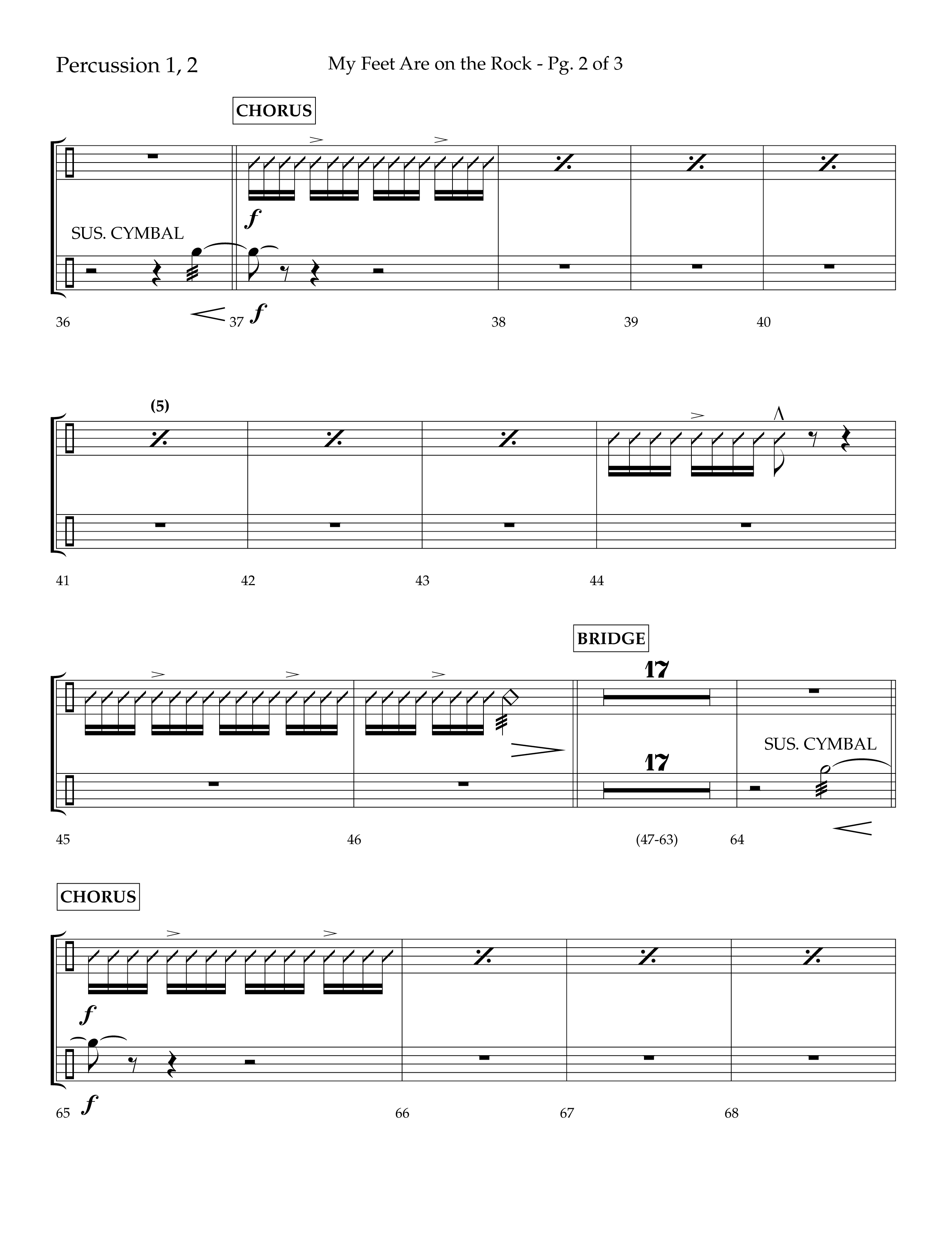 My Feet Are On The Rock (Choral Anthem SATB) Percussion (Lifeway Choral / Arr. Daniel Semsen)