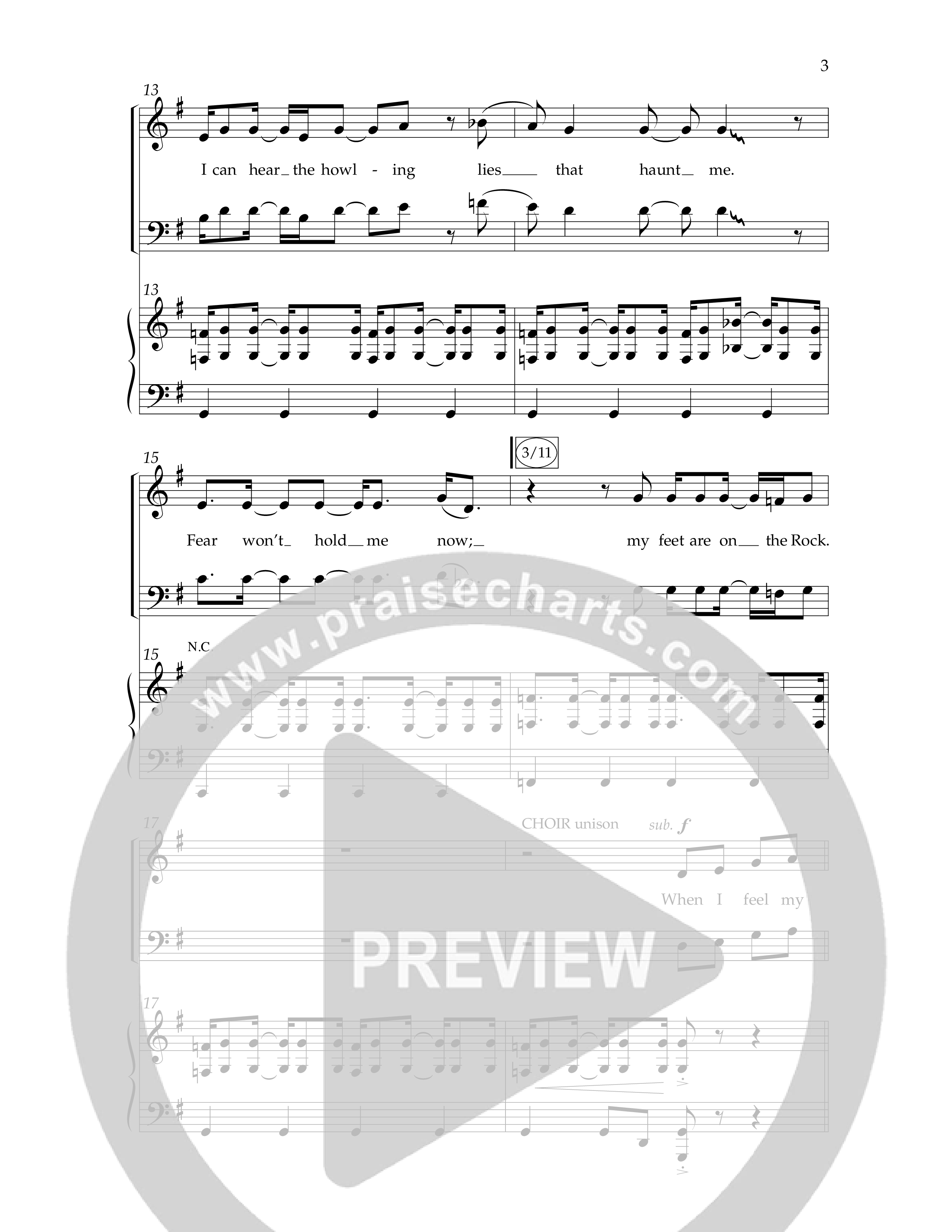 My Feet Are On The Rock (Choral Anthem SATB) Anthem (SATB/Piano) (Lifeway Choral / Arr. Daniel Semsen)