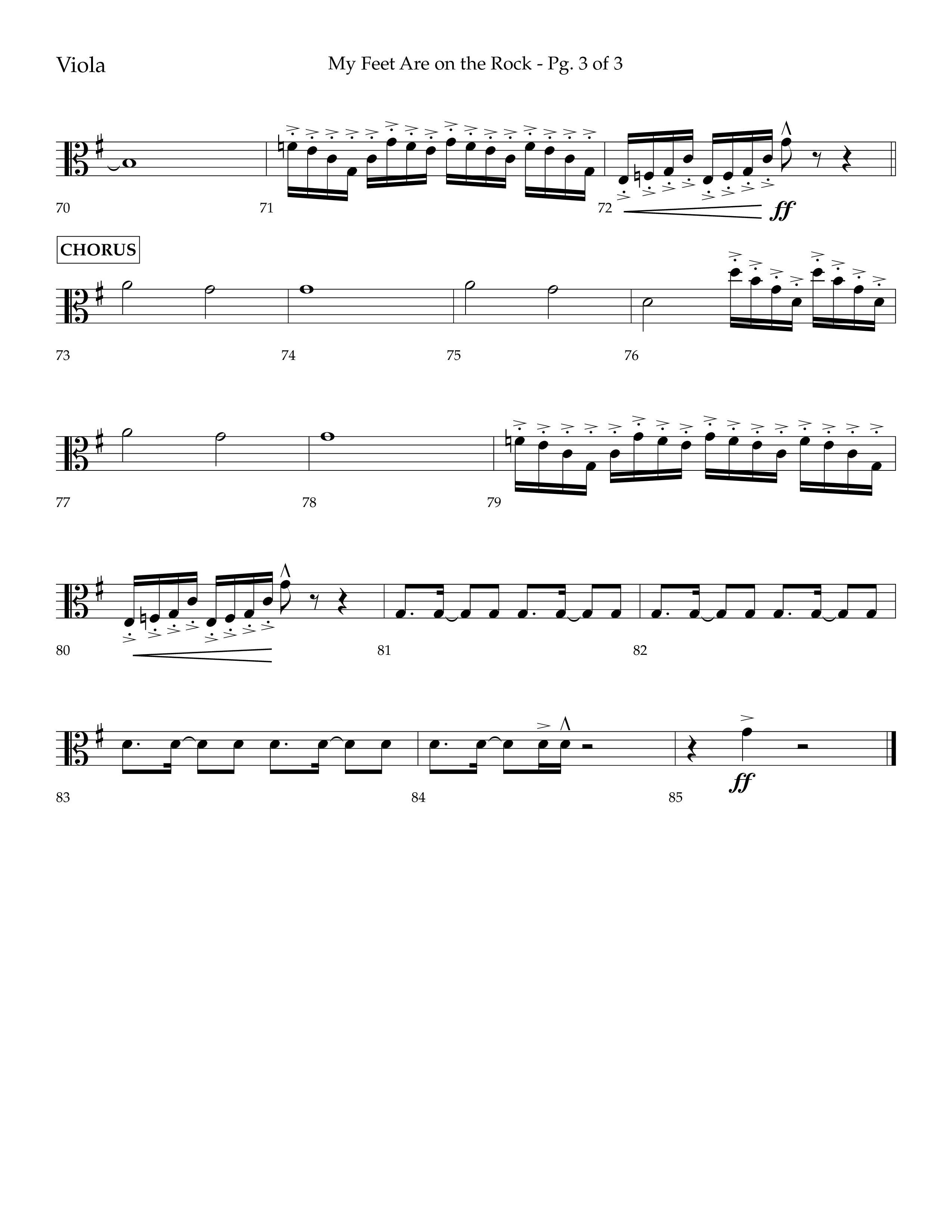 My Feet Are On The Rock (Choral Anthem SATB) Viola (Lifeway Choral / Arr. Daniel Semsen)