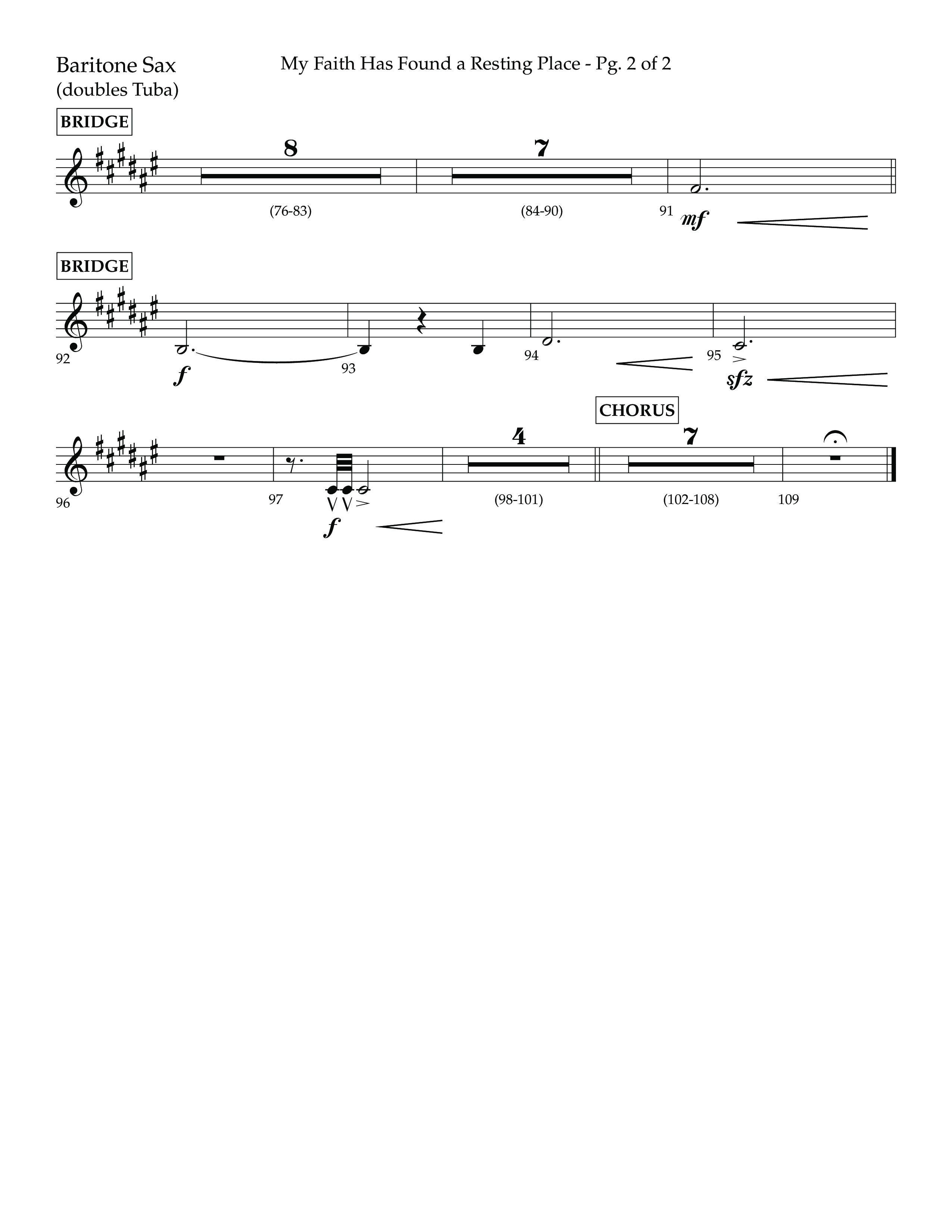 My Faith Has Found a Resting Place (Forever Found) (Choral Anthem SATB) Bari Sax (Lifeway Choral / Arr. John Bolin / Orch. Cliff Duren)