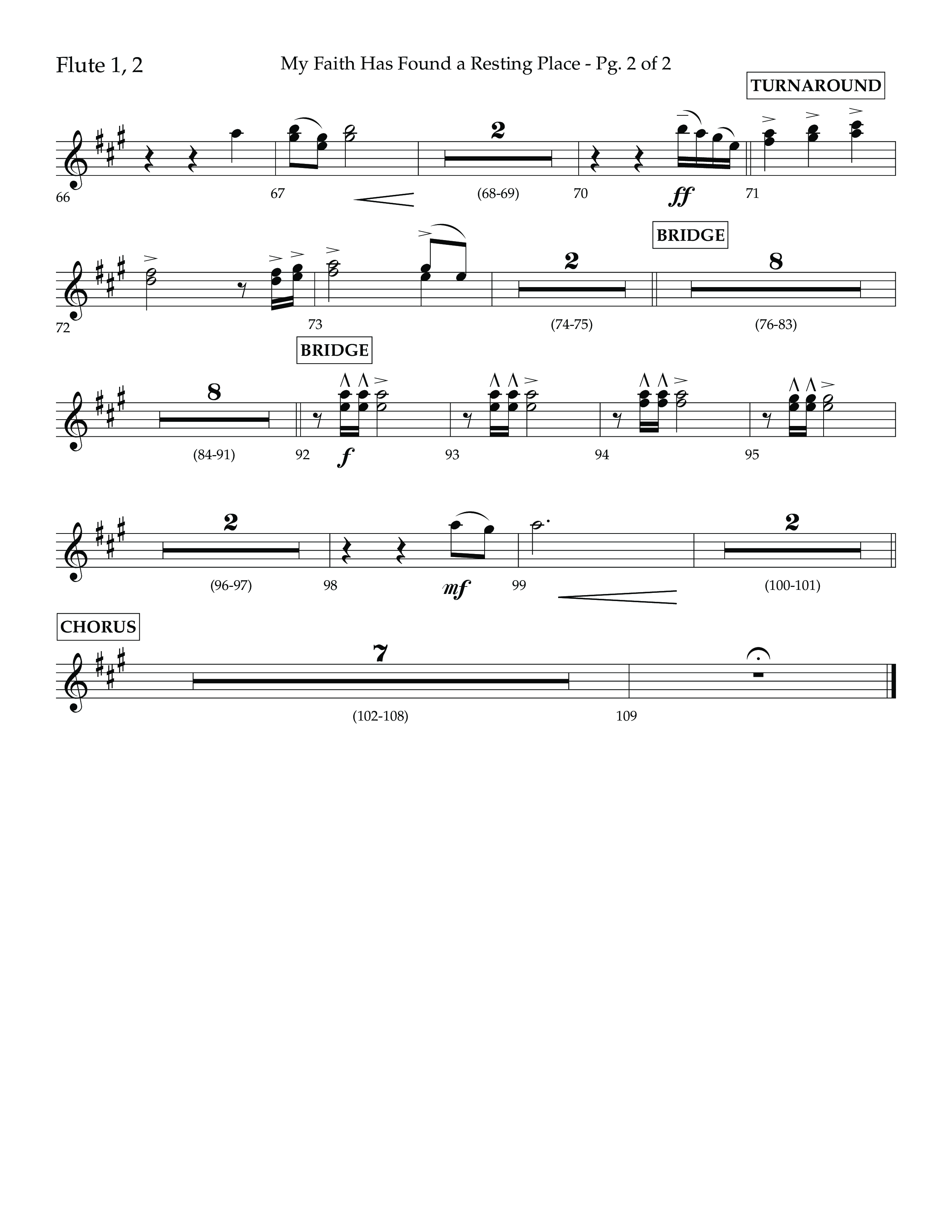My Faith Has Found a Resting Place (Forever Found) (Choral Anthem SATB) Flute 1/2 (Lifeway Choral / Arr. John Bolin / Orch. Cliff Duren)