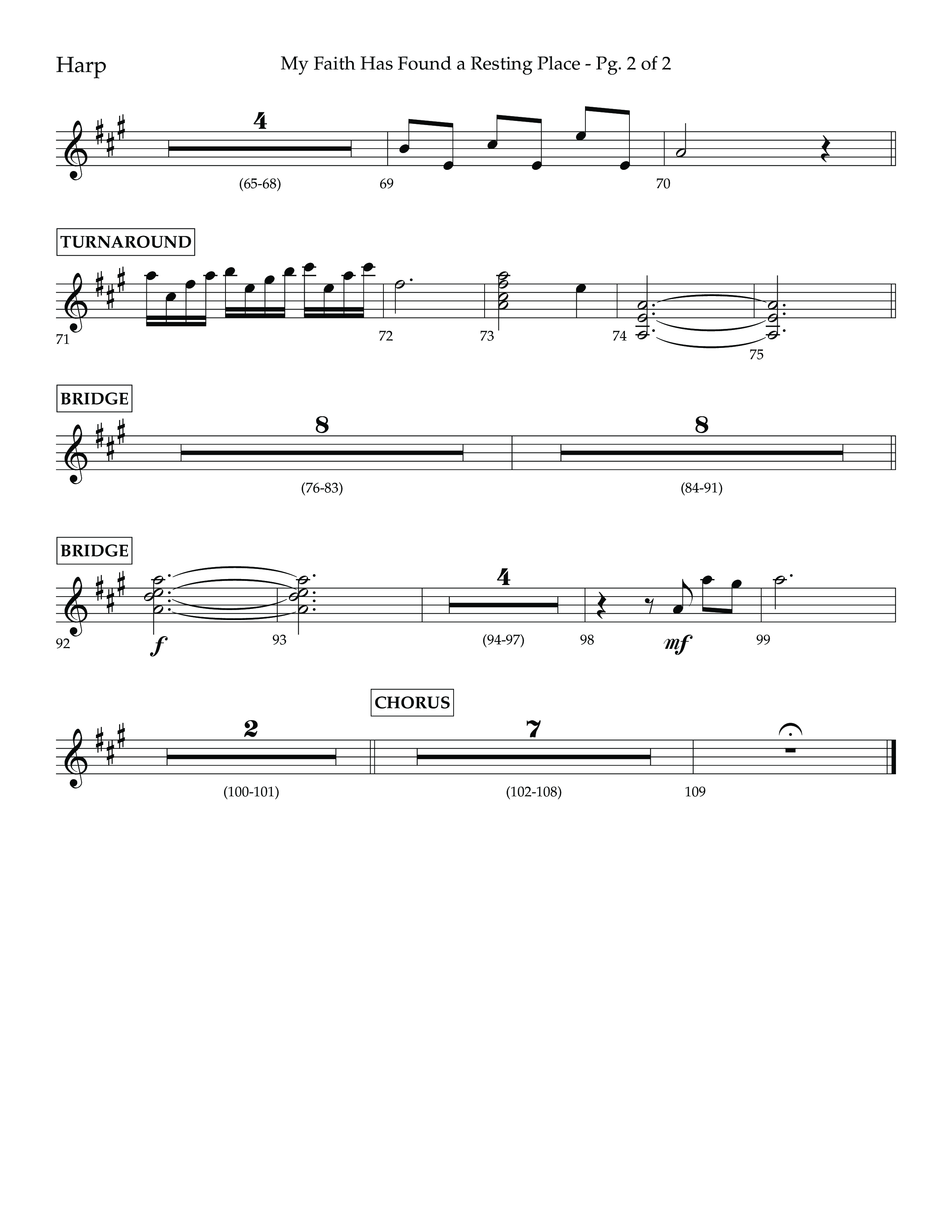 My Faith Has Found a Resting Place (Forever Found) (Choral Anthem SATB) Harp (Lifeway Choral / Arr. John Bolin / Orch. Cliff Duren)
