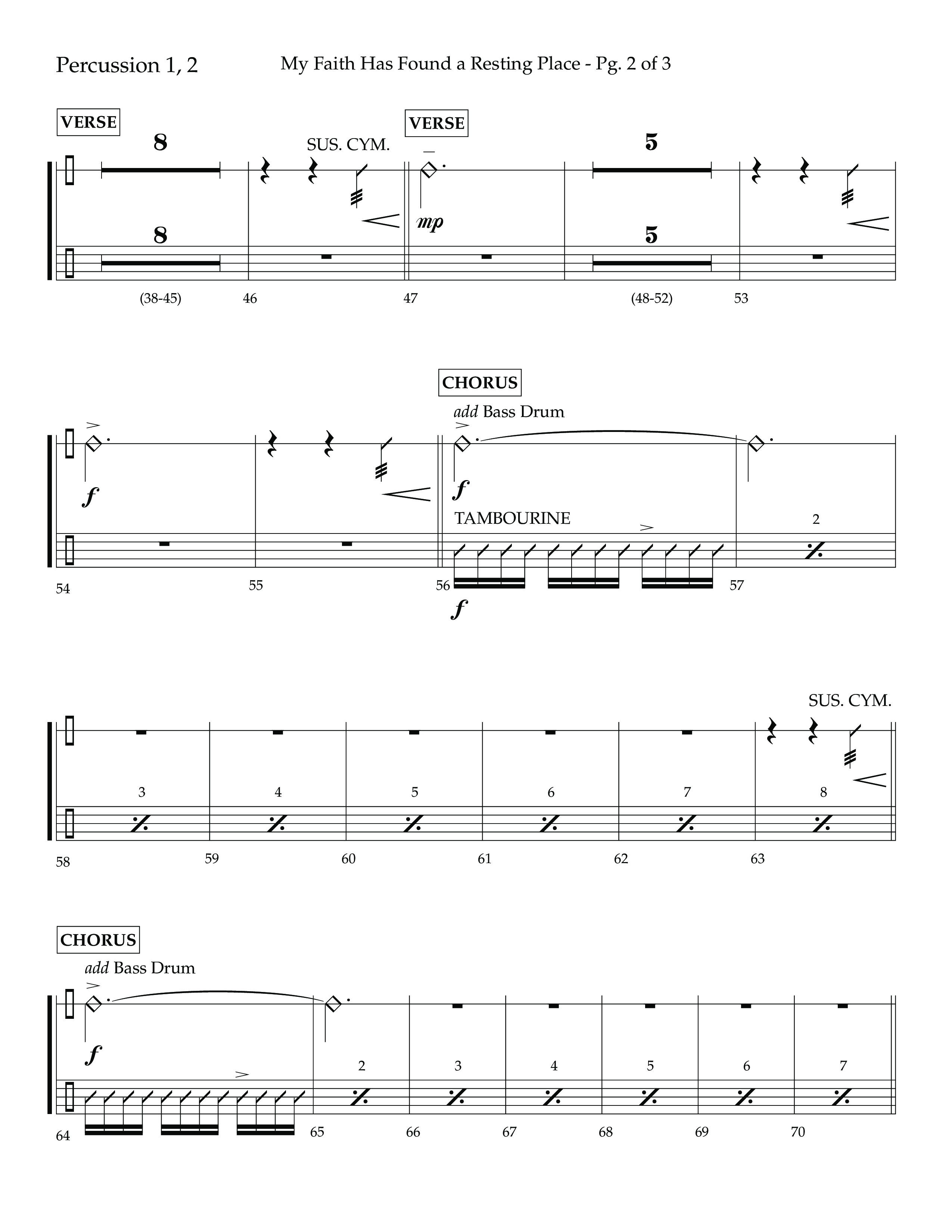 My Faith Has Found a Resting Place (Forever Found) (Choral Anthem SATB) Percussion 1/2 (Lifeway Choral / Arr. John Bolin / Orch. Cliff Duren)