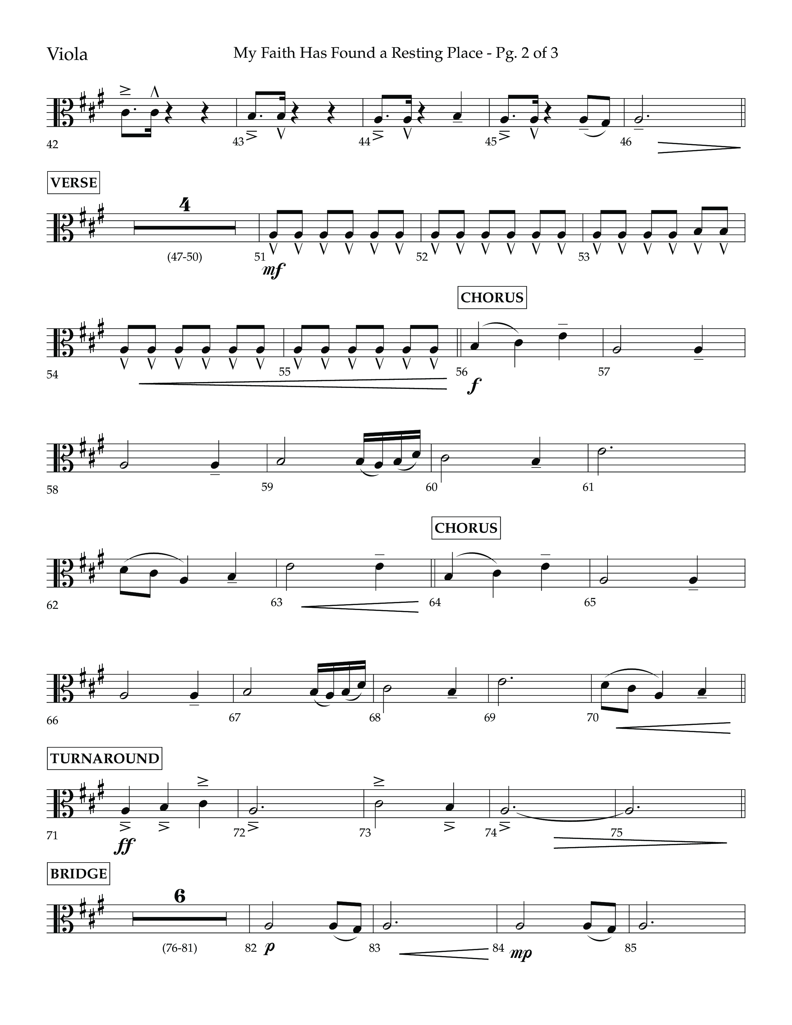 My Faith Has Found a Resting Place (Forever Found) (Choral Anthem SATB) Viola (Lifeway Choral / Arr. John Bolin / Orch. Cliff Duren)