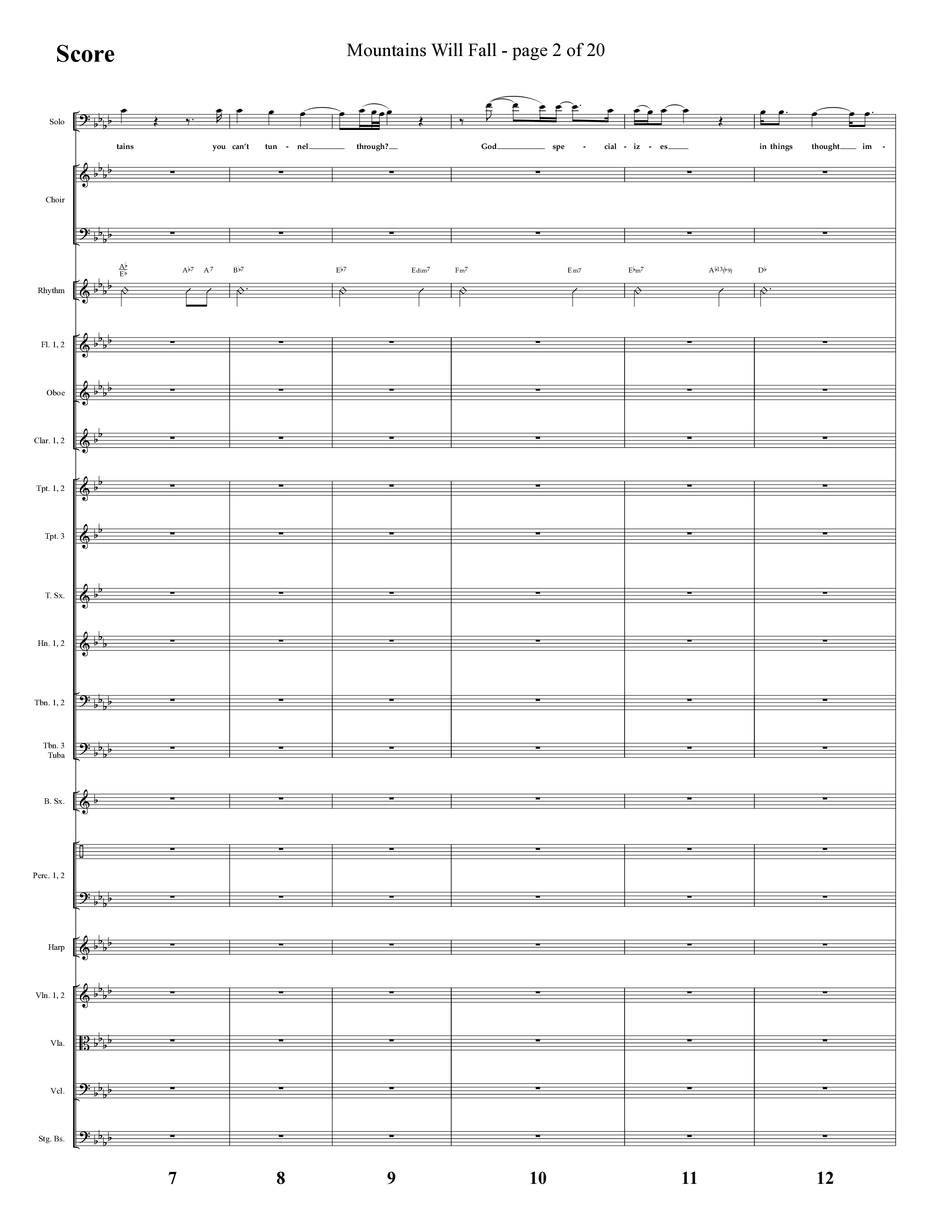 Mountains Will Fall with Got Any Rivers (Choral Anthem SATB) Orchestration (Lifeway Choral / Arr. Cliff Duren)