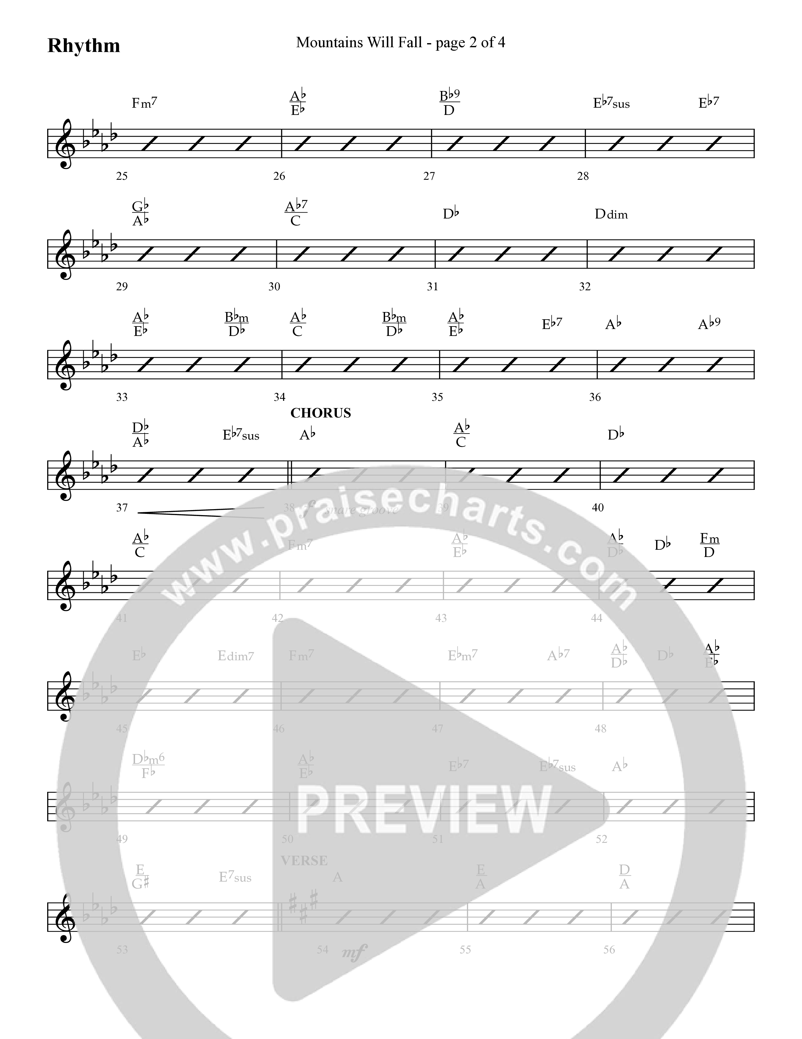 Mountains Will Fall with Got Any Rivers (Choral Anthem SATB) Lead Melody & Rhythm (Lifeway Choral / Arr. Cliff Duren)