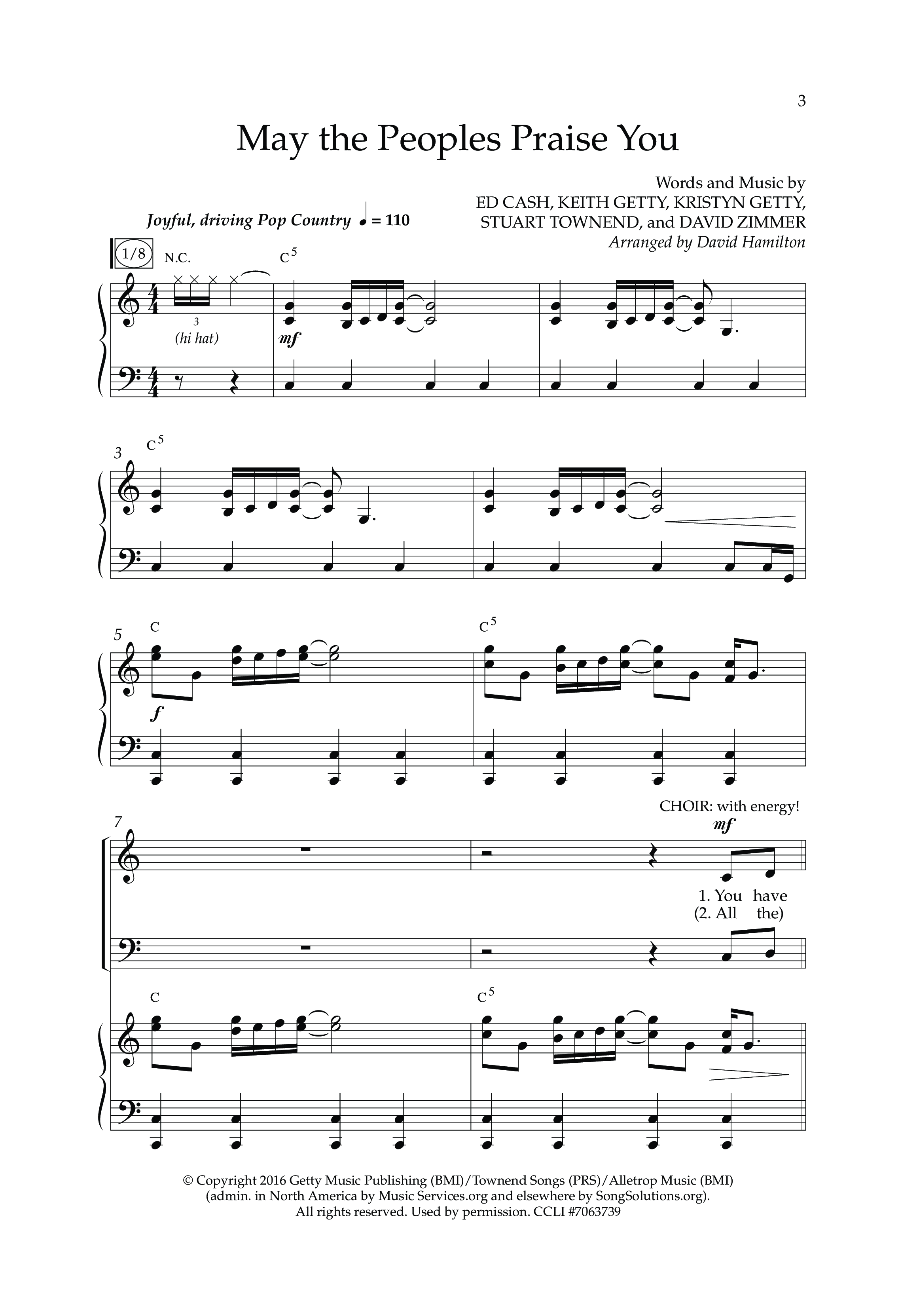 May The Peoples Praise You (Choral Anthem SATB) Anthem (SATB/Piano) (Lifeway Choral / Arr. David Hamilton)