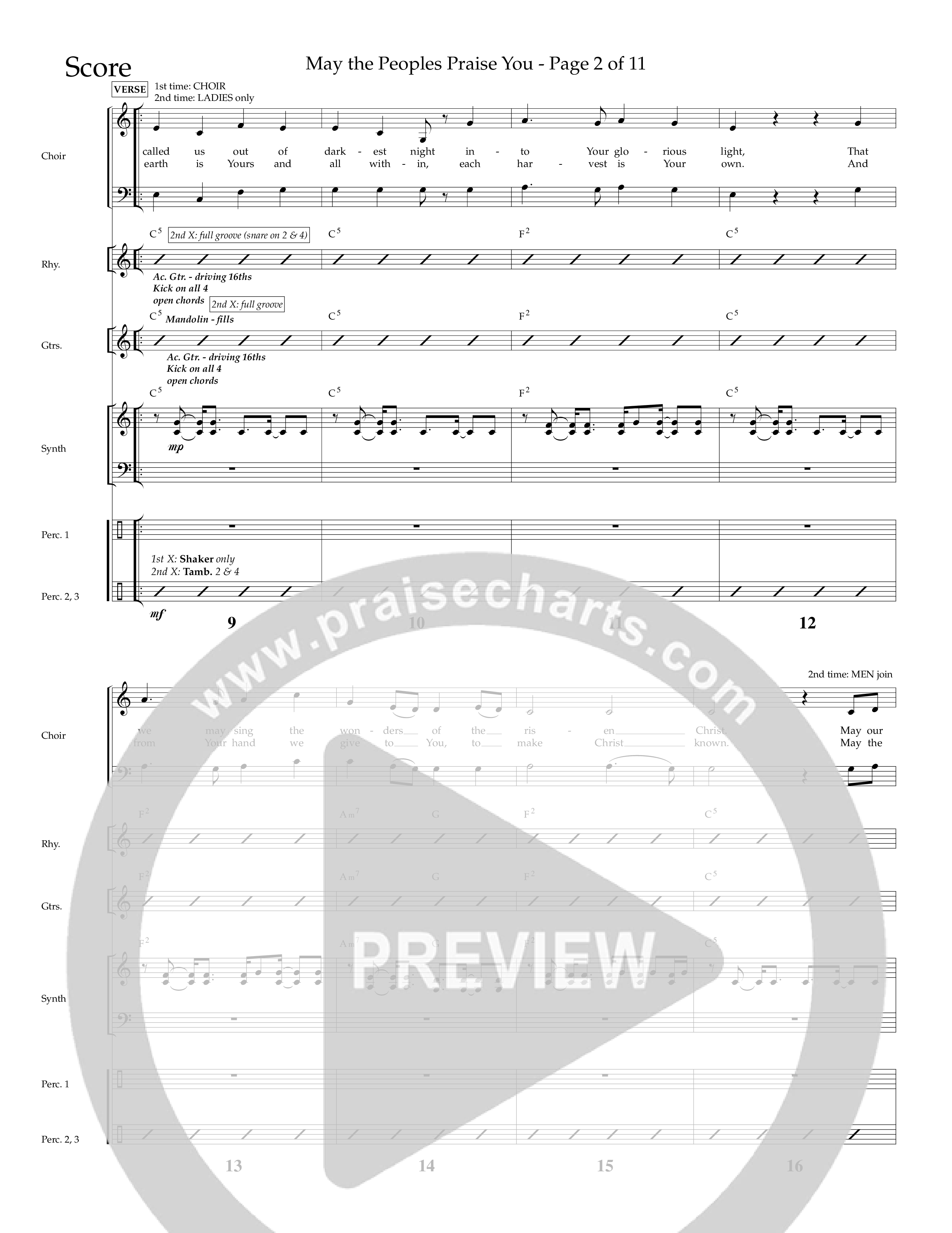 May The Peoples Praise You (Choral Anthem SATB) Lead Melody & Rhythm (Lifeway Choral / Arr. David Hamilton)