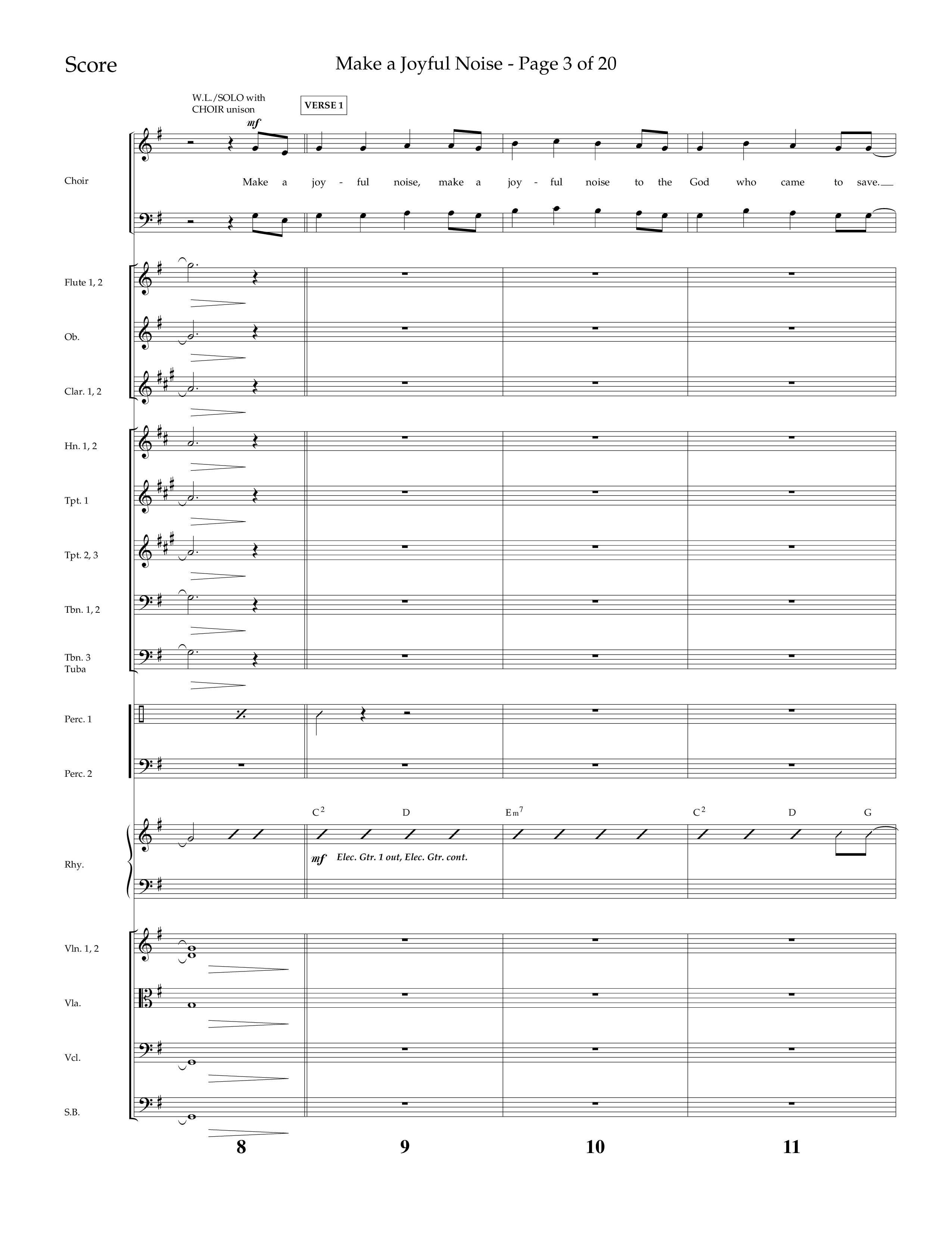 Make A Joyful Noise (Choral Anthem SATB) Orchestration (Lifeway Choral / Arr. David Wise / Orch. Daniel Semsen)