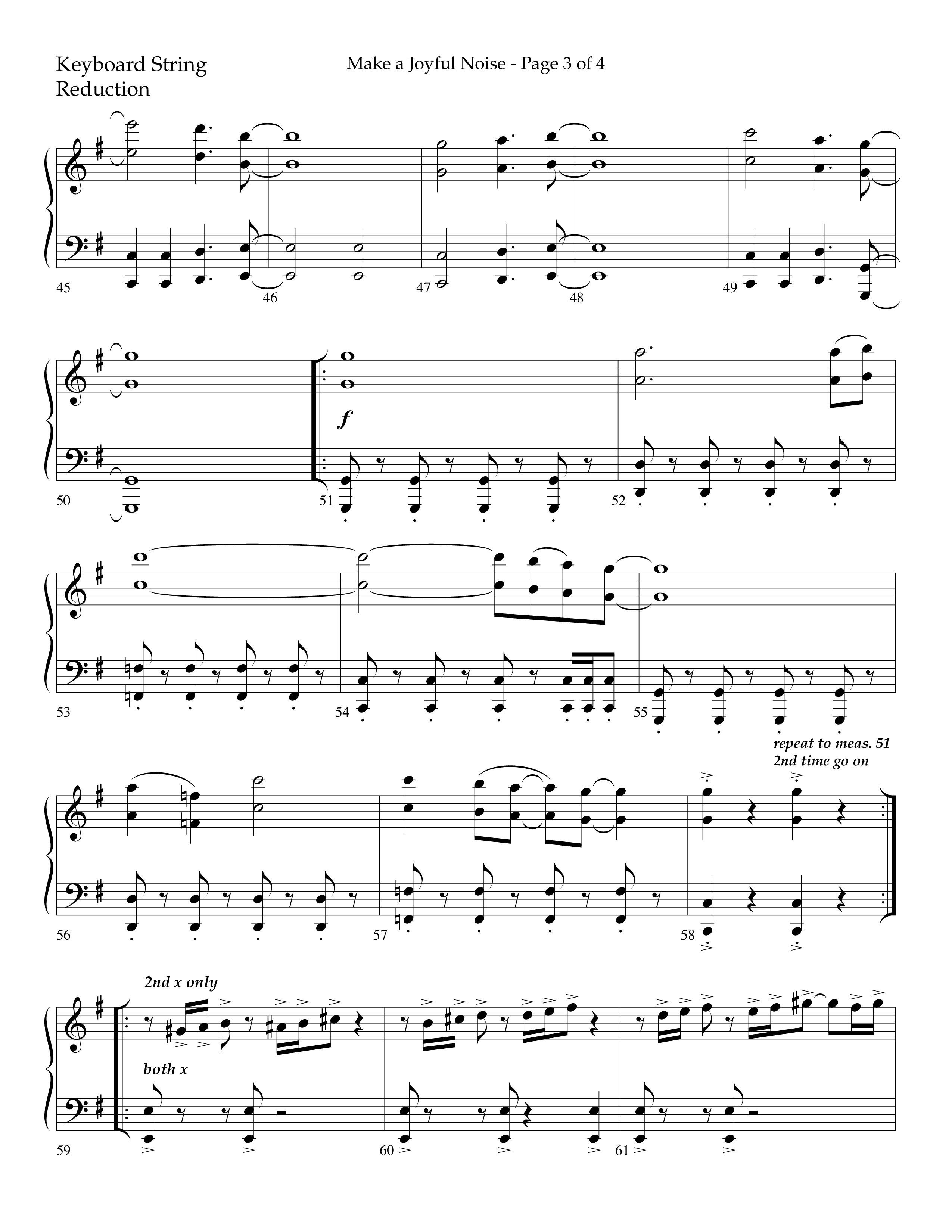 Make A Joyful Noise (Choral Anthem SATB) String Reduction (Lifeway Choral / Arr. David Wise / Orch. Daniel Semsen)