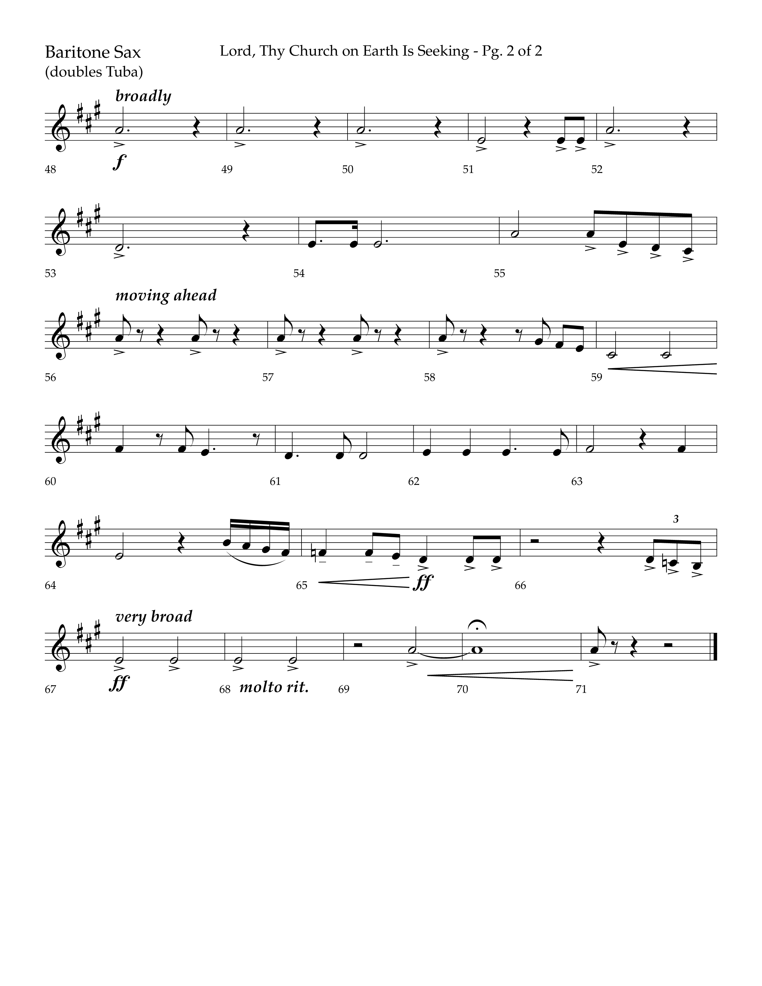 Lord Thy Church On Earth Is Seeking (Choral Anthem SATB) Bari Sax (Lifeway Choral / Arr. David Hamilton)