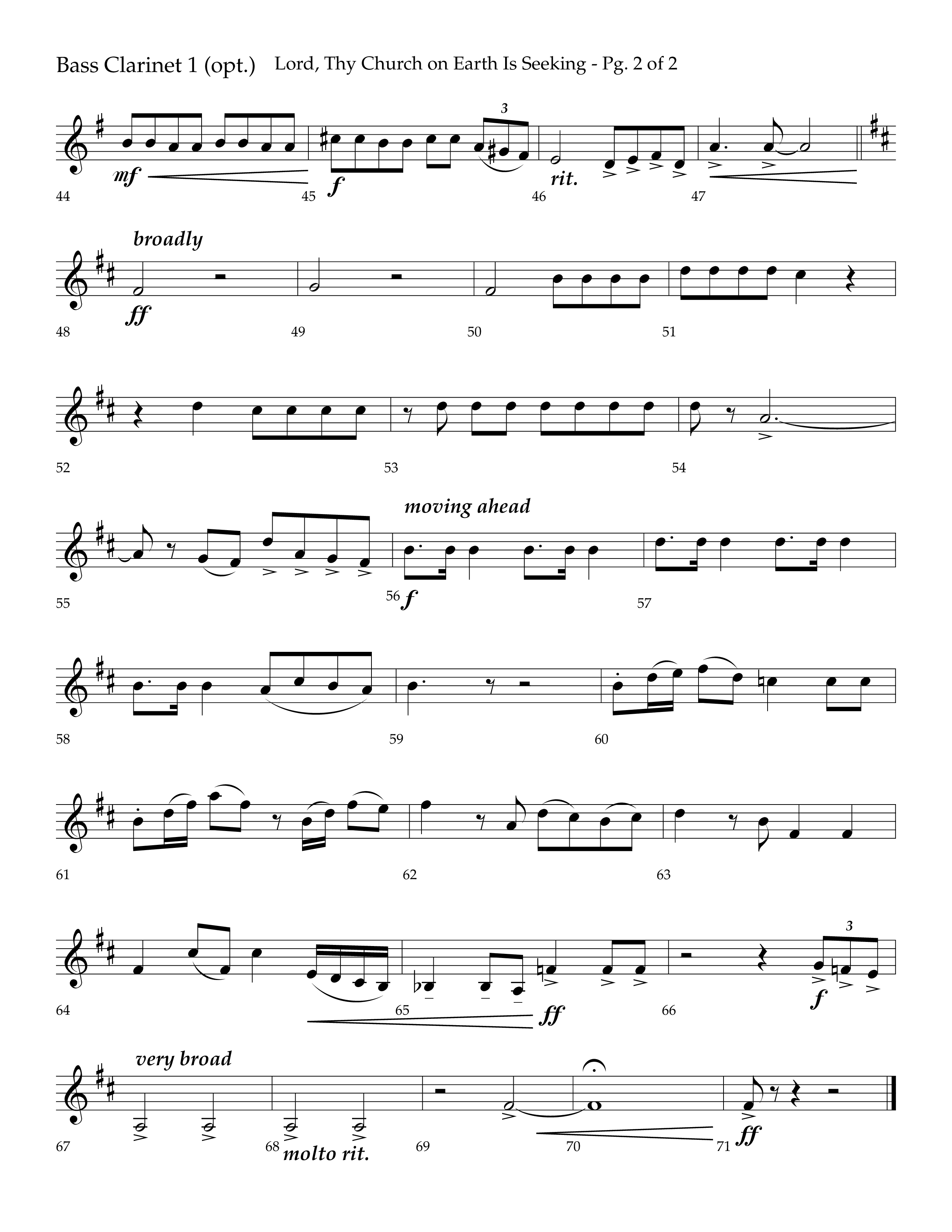 Lord Thy Church On Earth Is Seeking (Choral Anthem SATB) Bass Clarinet (Lifeway Choral / Arr. David Hamilton)