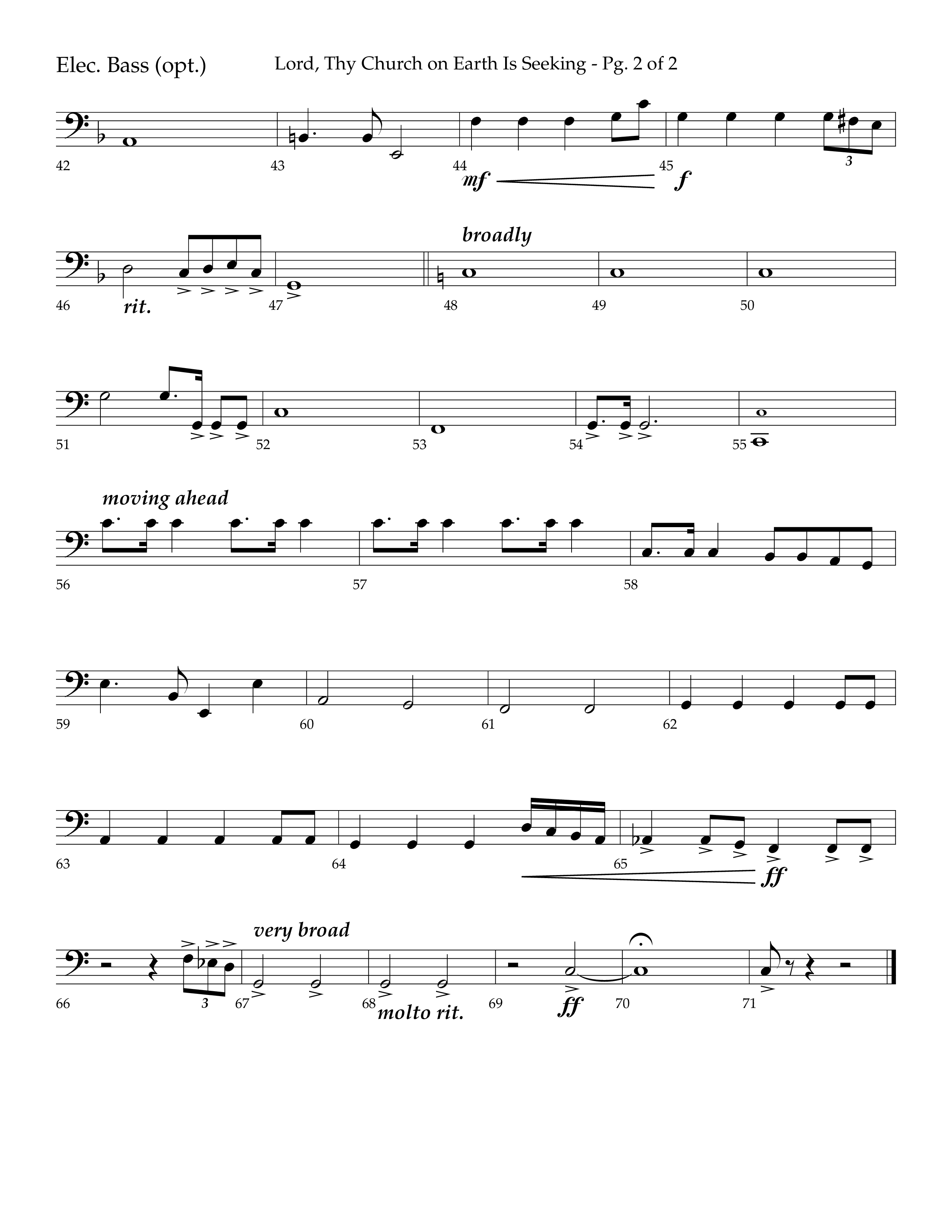 Lord Thy Church On Earth Is Seeking (Choral Anthem SATB) Bass Guitar (Lifeway Choral / Arr. David Hamilton)