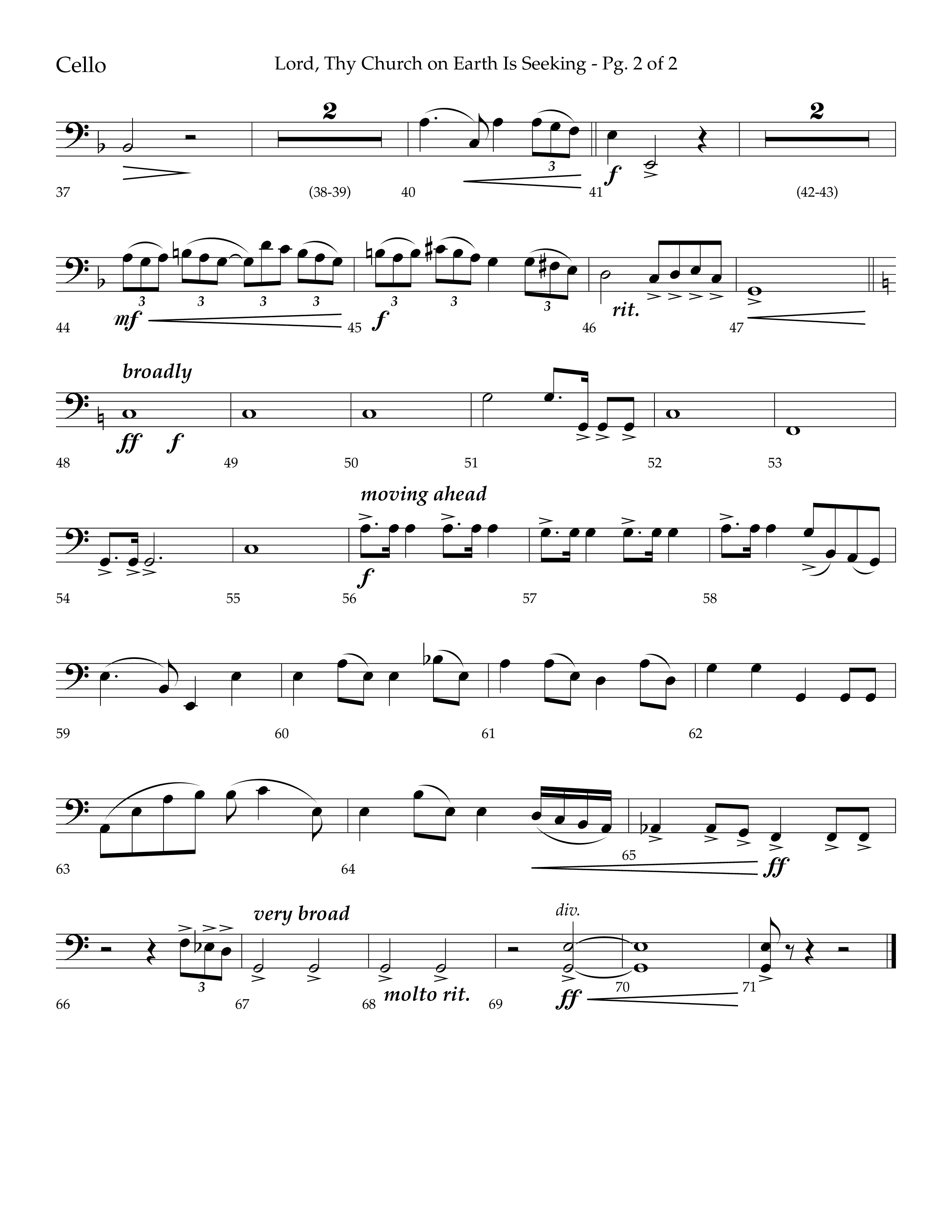 Lord Thy Church On Earth Is Seeking (Choral Anthem SATB) Cello (Lifeway Choral / Arr. David Hamilton)
