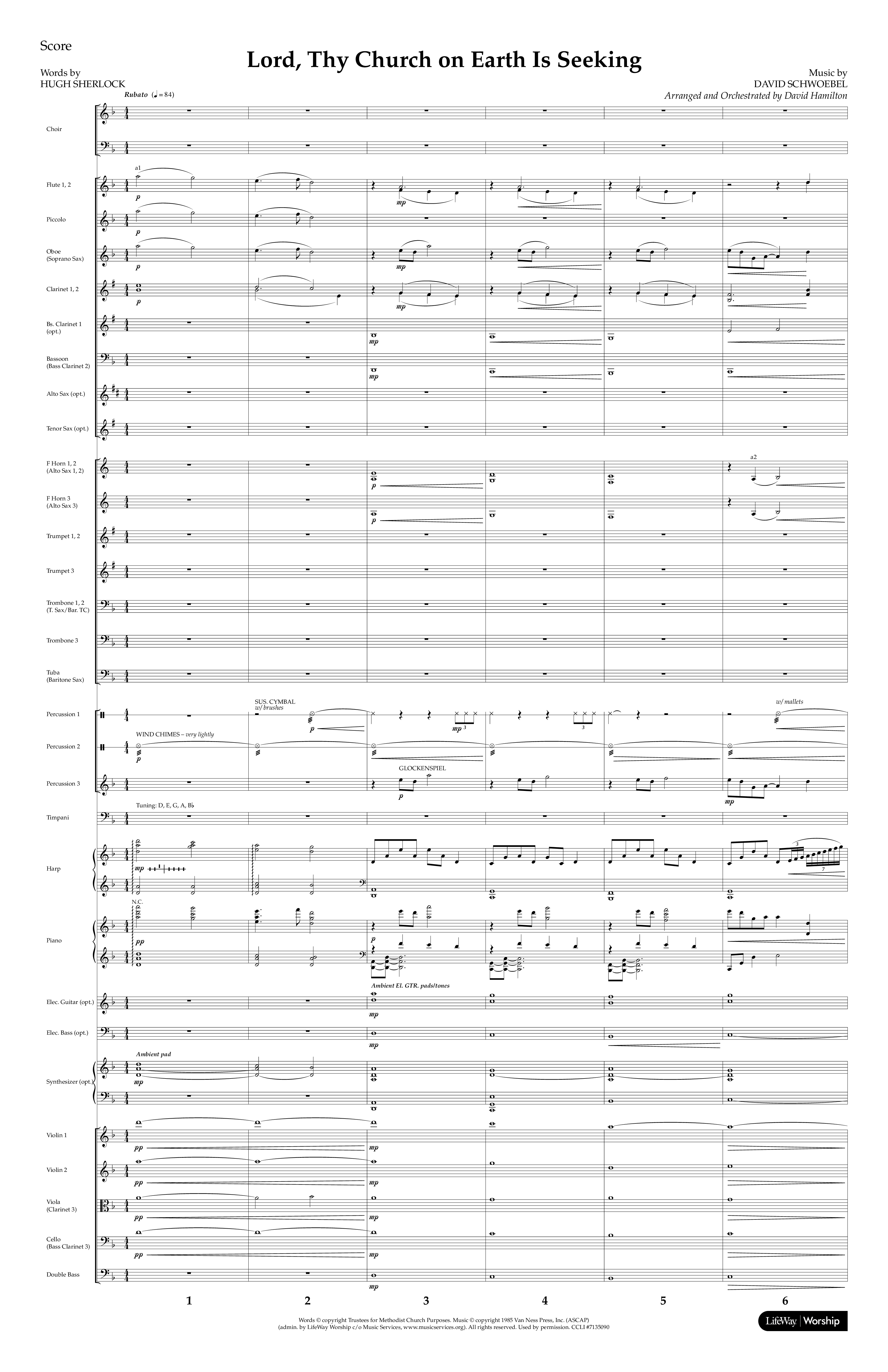 Lord Thy Church On Earth Is Seeking (Choral Anthem SATB) Conductor's Score (Lifeway Choral / Arr. David Hamilton)