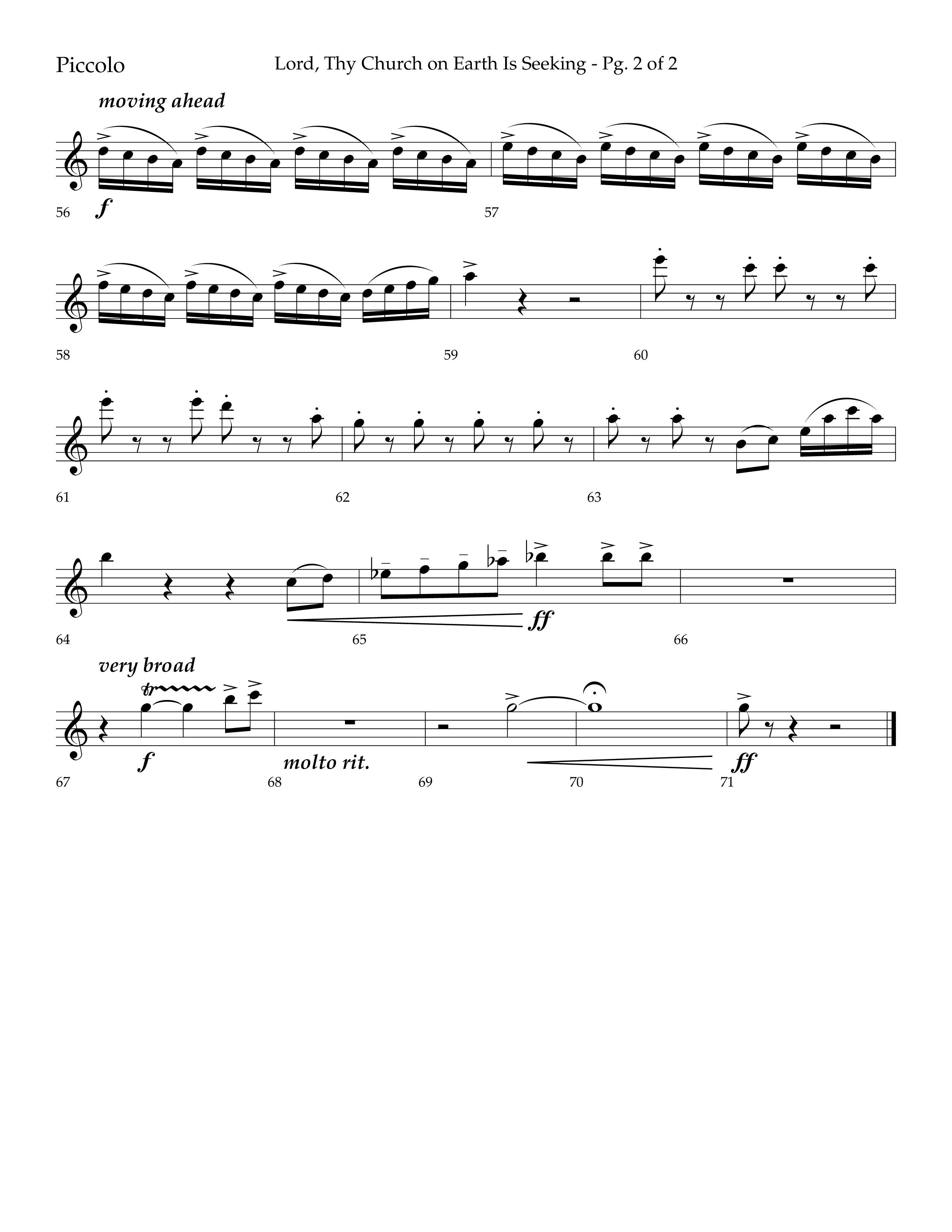 Lord Thy Church On Earth Is Seeking (Choral Anthem SATB) Flute/Piccolo (Lifeway Choral / Arr. David Hamilton)