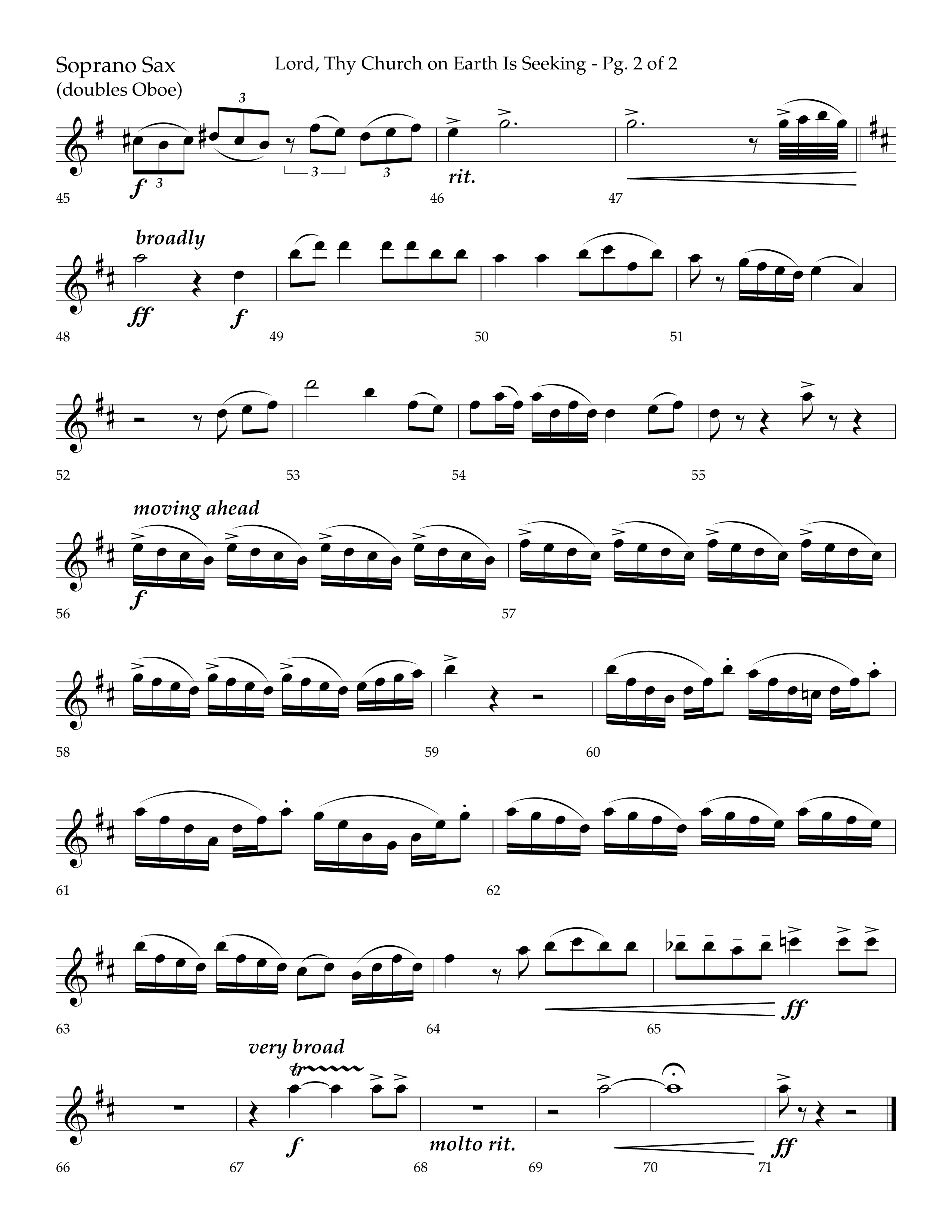 Lord Thy Church On Earth Is Seeking (Choral Anthem SATB) Soprano Sax (Lifeway Choral / Arr. David Hamilton)