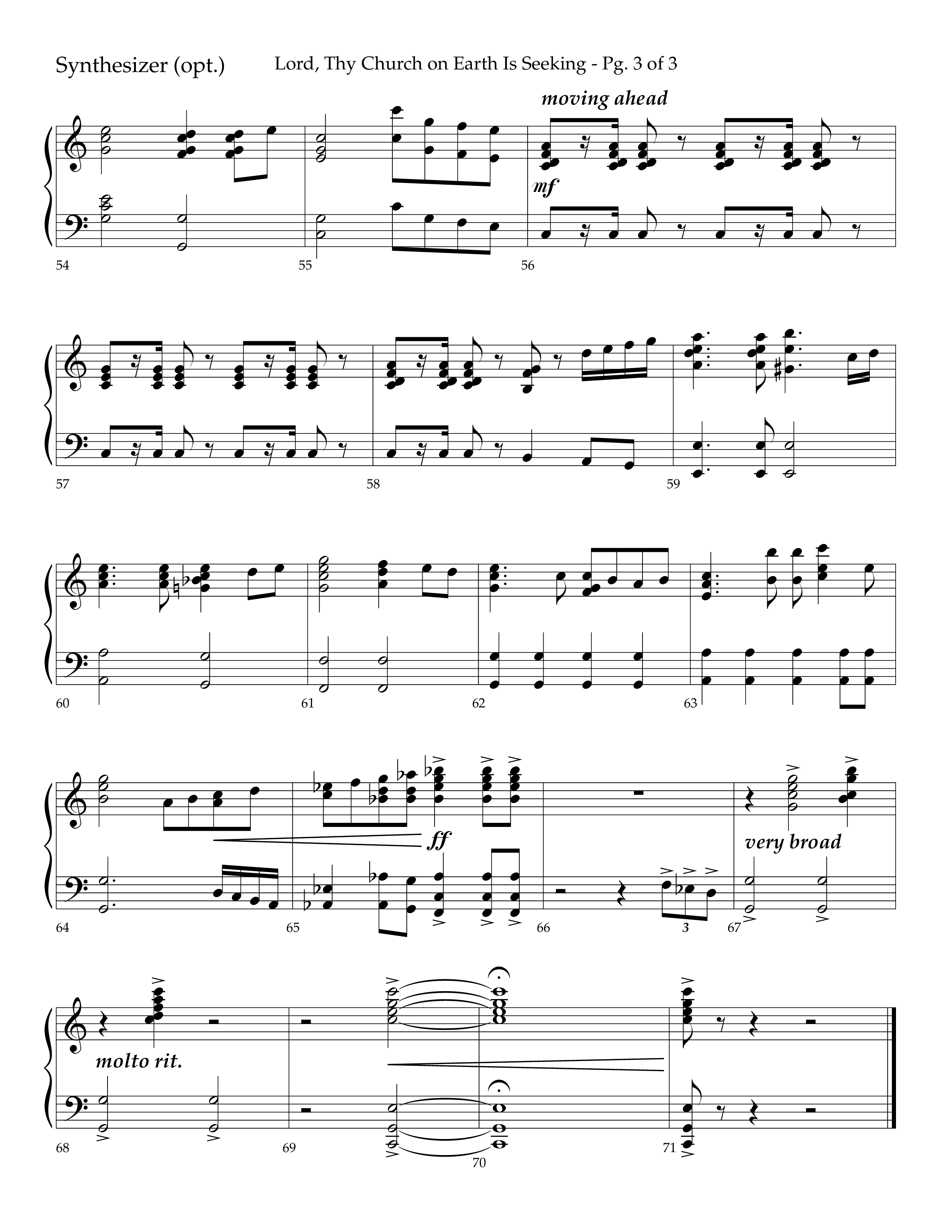 Lord Thy Church On Earth Is Seeking (Choral Anthem SATB) Synth (Lifeway Choral / Arr. David Hamilton)