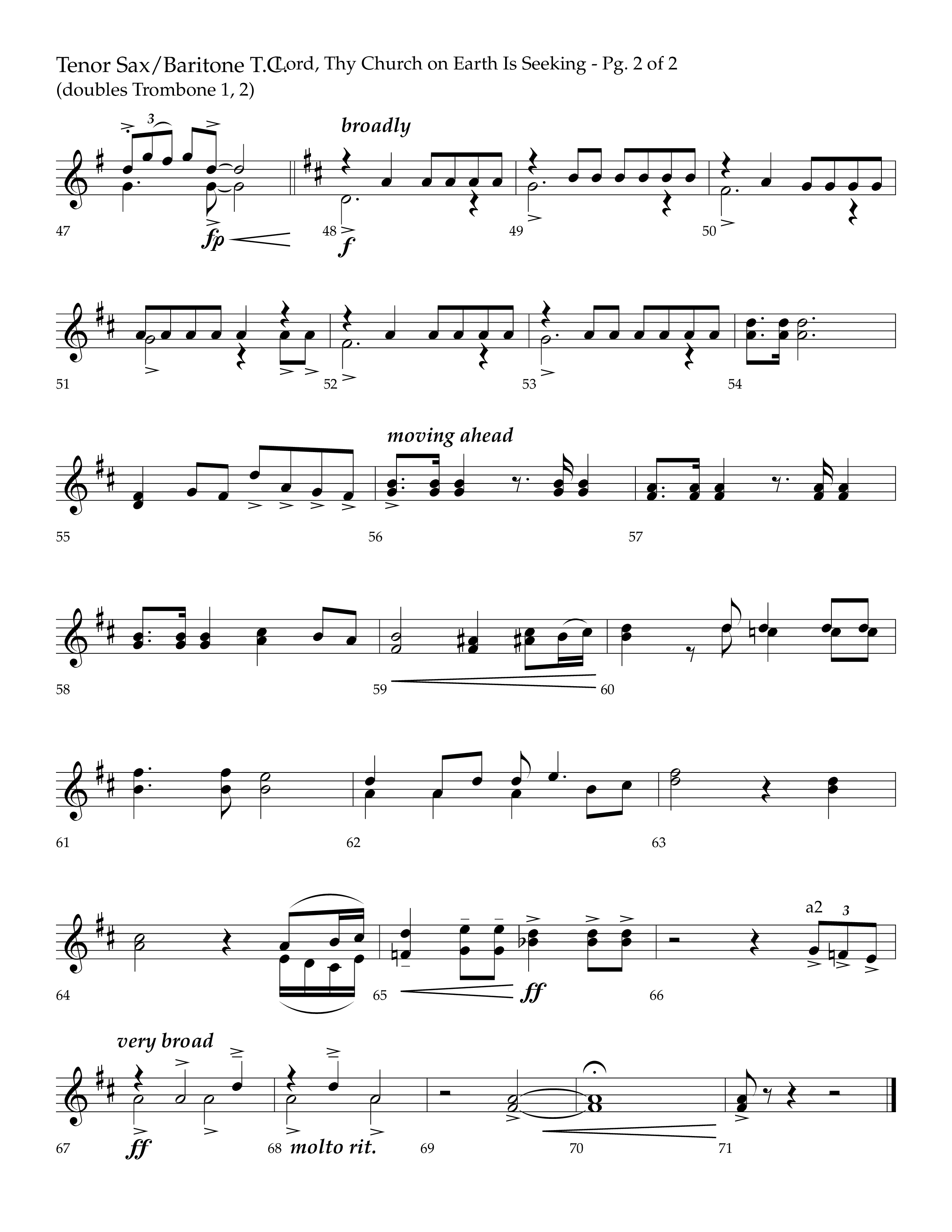 Lord Thy Church On Earth Is Seeking (Choral Anthem SATB) Tenor Sax/Baritone T.C. (Lifeway Choral / Arr. David Hamilton)