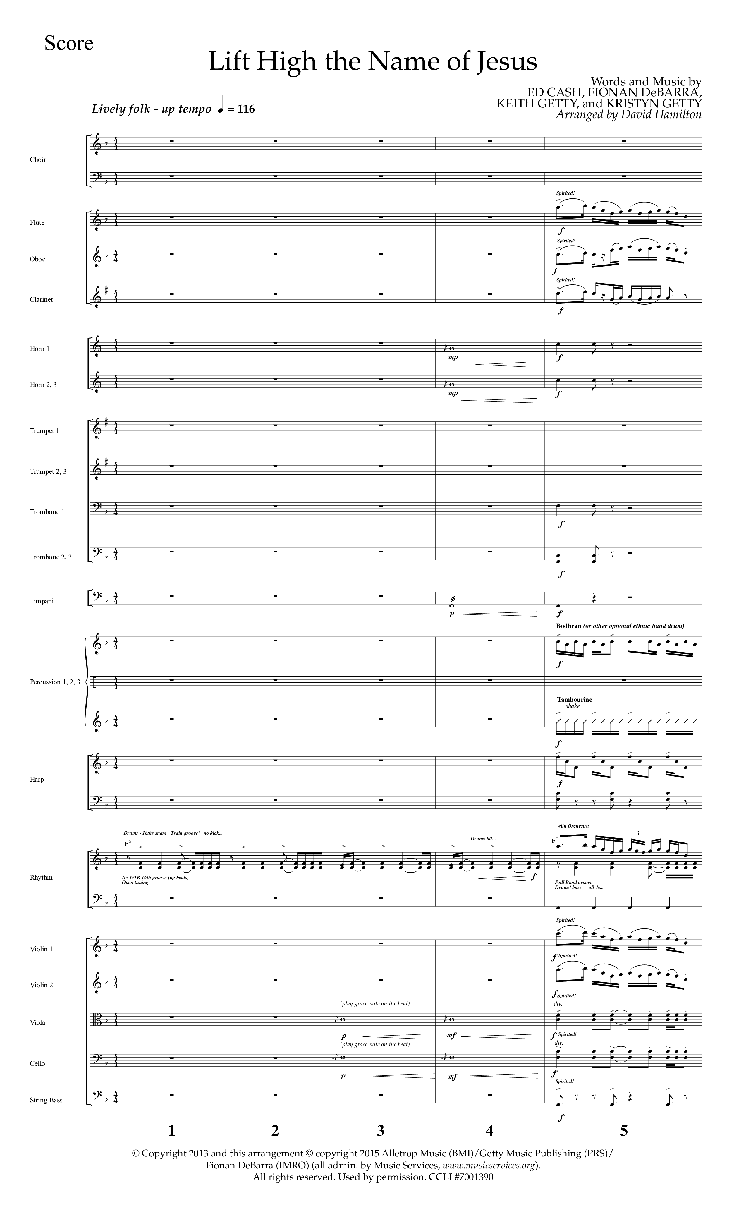 Lift High The Name Of Jesus (Choral Anthem SATB) Orchestration (Lifeway Choral / Arr. David Hamilton)