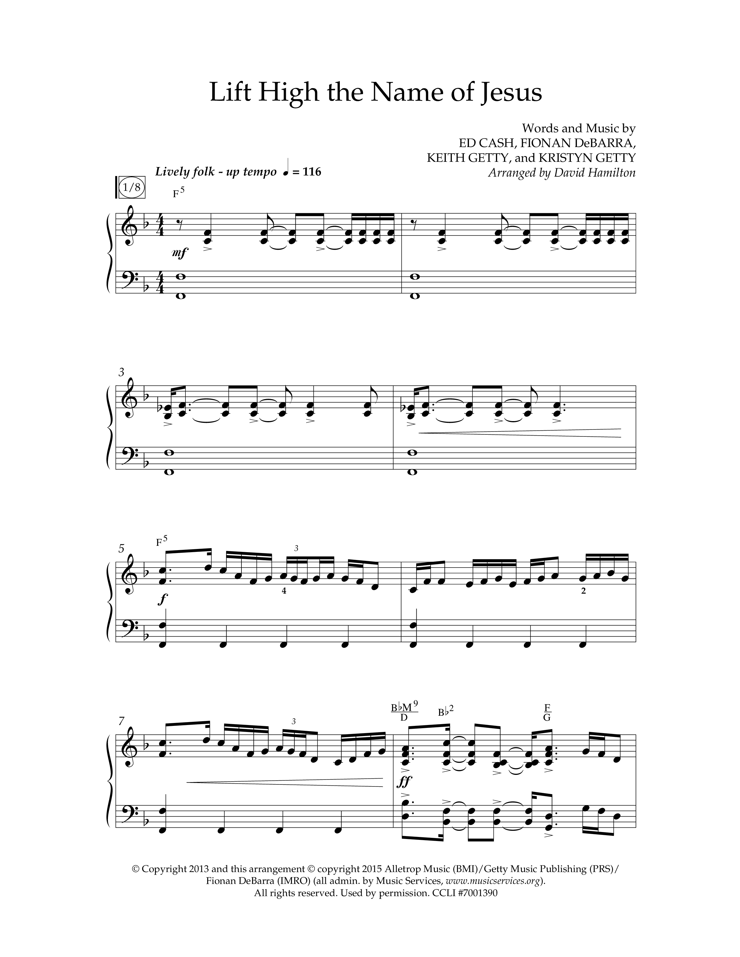 Lift High The Name Of Jesus (Choral Anthem SATB) Anthem (SATB/Piano) (Lifeway Choral / Arr. David Hamilton)