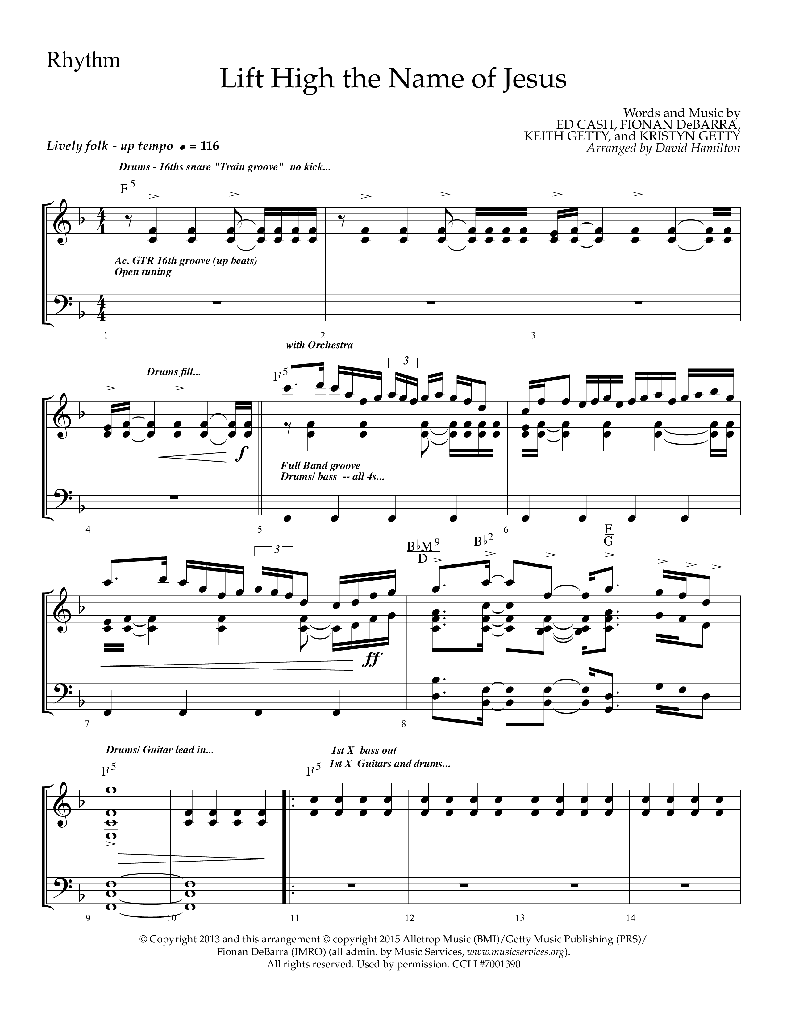 Lift High The Name Of Jesus (Choral Anthem SATB) Lead Melody & Rhythm (Lifeway Choral / Arr. David Hamilton)