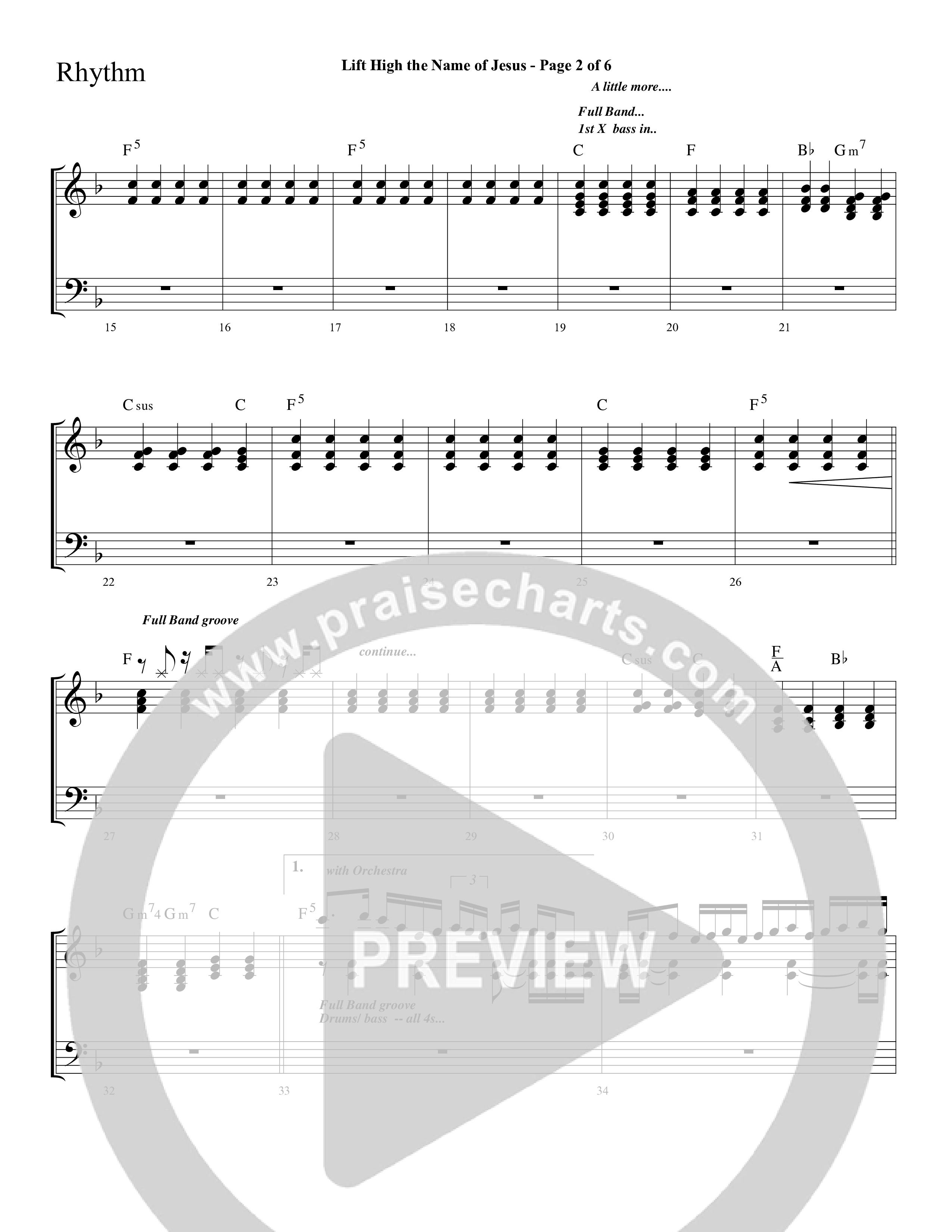 Lift High The Name Of Jesus (Choral Anthem SATB) Lead Melody & Rhythm (Lifeway Choral / Arr. David Hamilton)