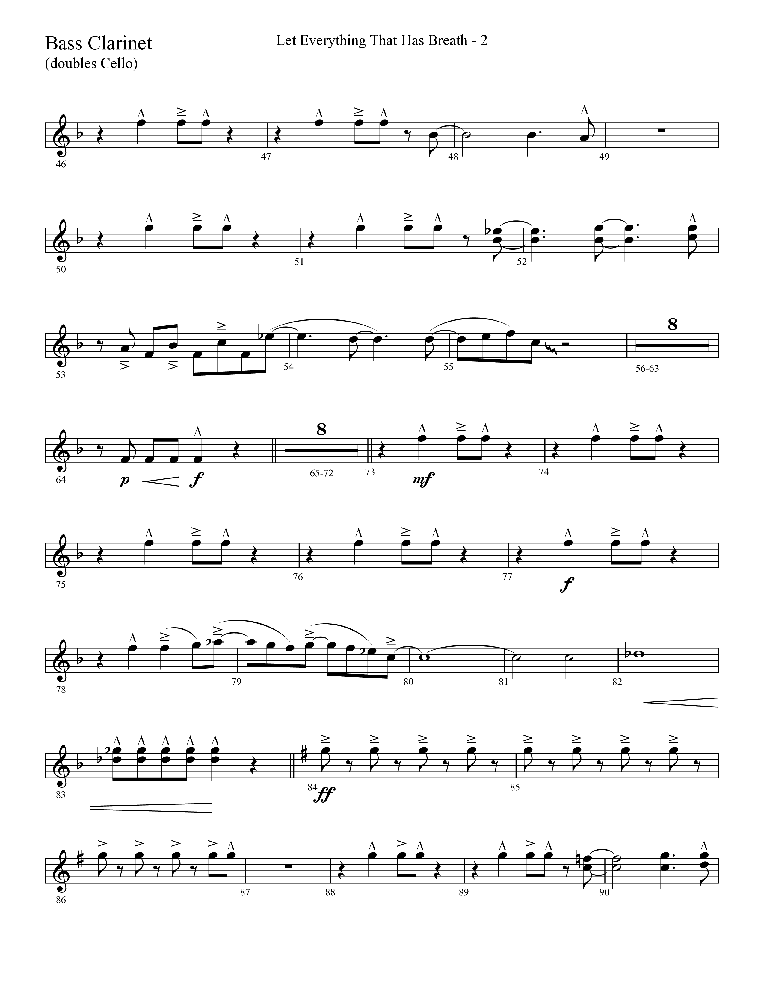 Let Everything That Has Breath (Choral Anthem SATB) Bass Clarinet (Lifeway Choral / Arr. Cliff Duren)