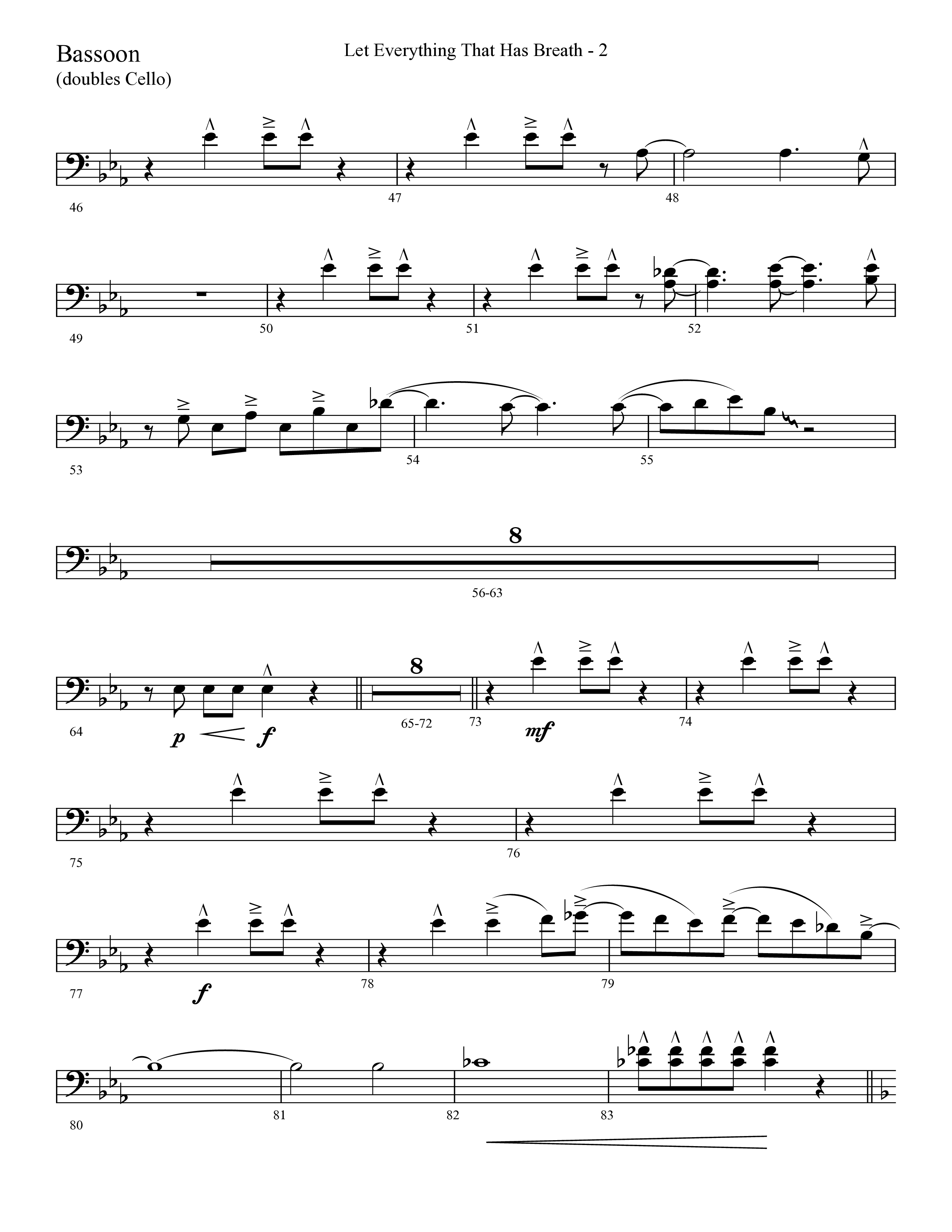 Let Everything That Has Breath (Choral Anthem SATB) Bassoon (Lifeway Choral / Arr. Cliff Duren)