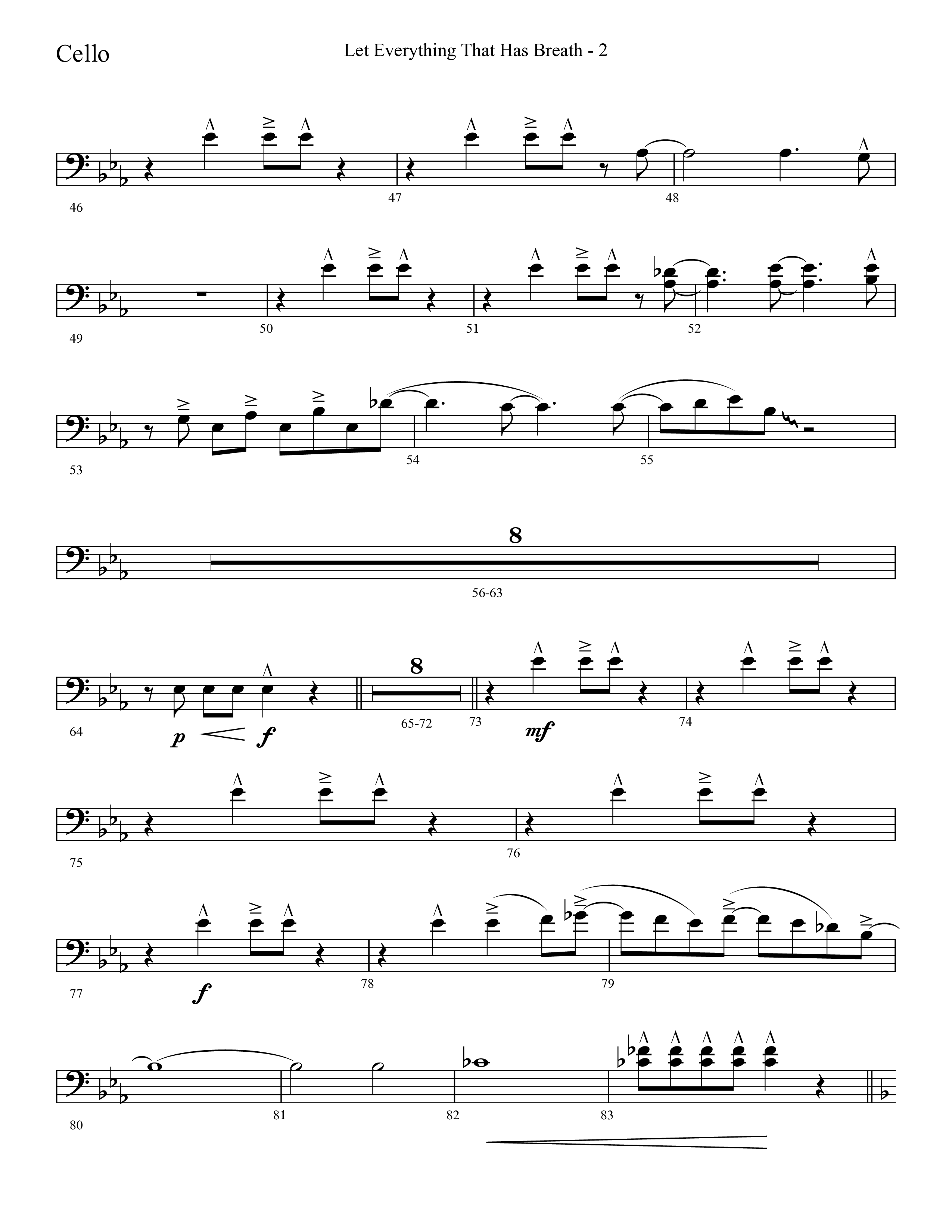 Let Everything That Has Breath (Choral Anthem SATB) Cello (Lifeway Choral / Arr. Cliff Duren)
