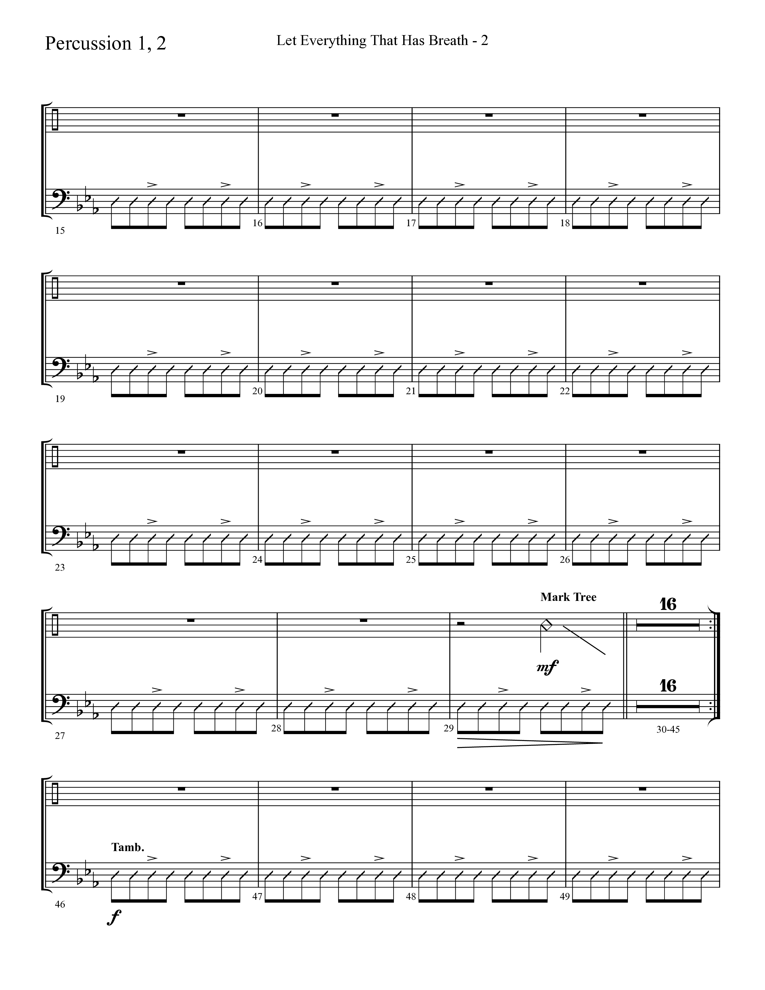 Let Everything That Has Breath (Choral Anthem SATB) Percussion 1/2 (Lifeway Choral / Arr. Cliff Duren)