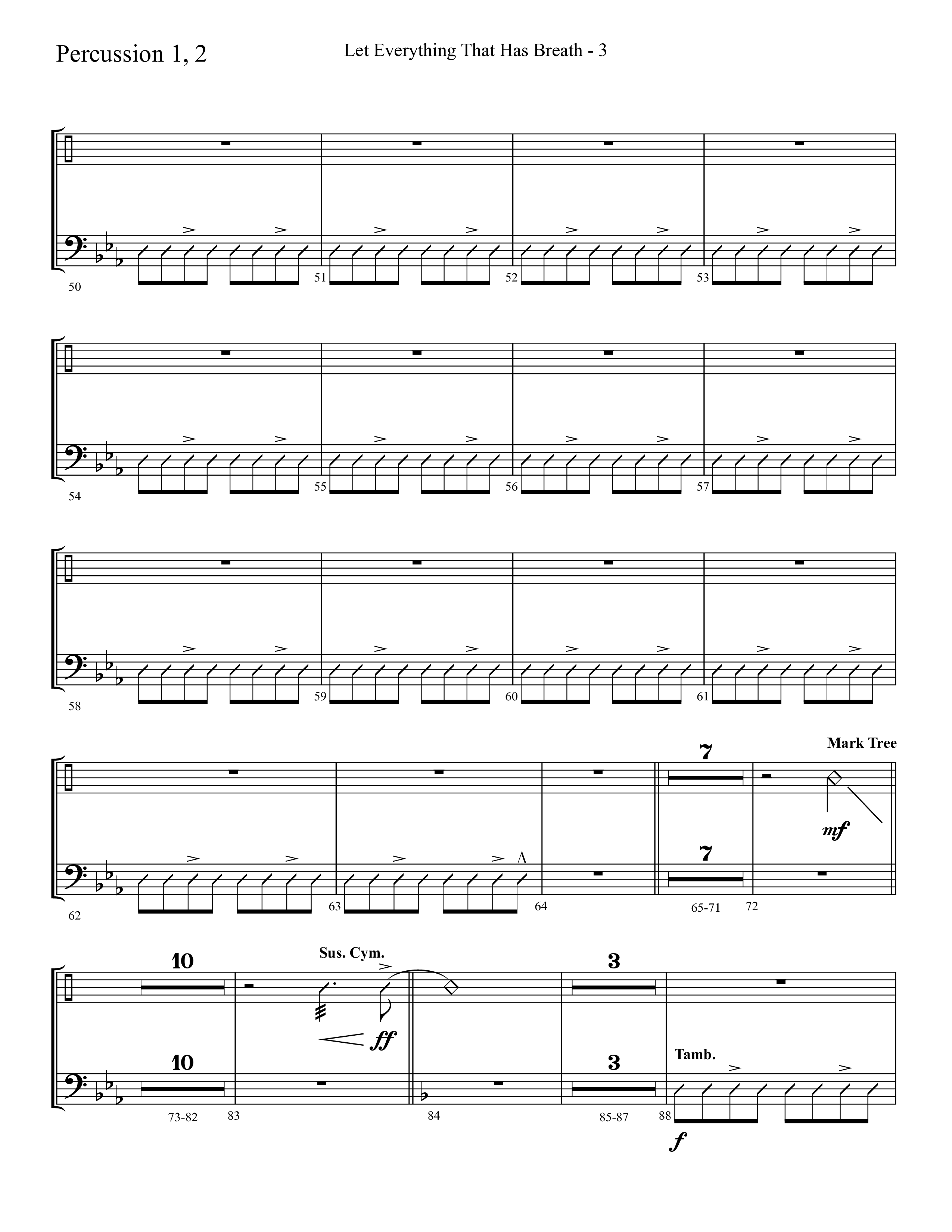 Let Everything That Has Breath (Choral Anthem SATB) Percussion 1/2 (Lifeway Choral / Arr. Cliff Duren)