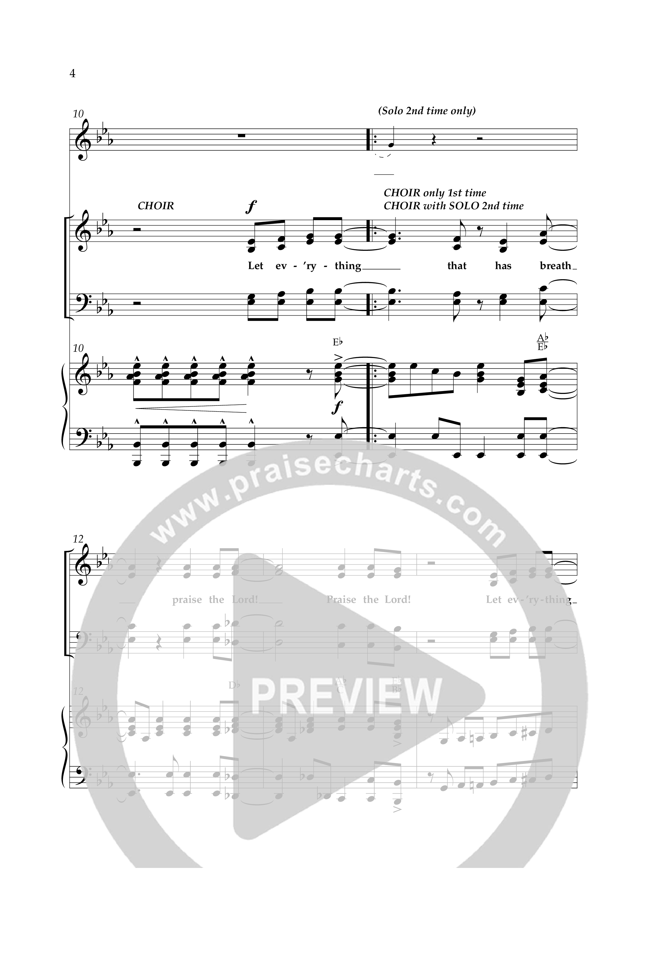 Let Everything That Has Breath (Choral Anthem SATB) Anthem (SATB/Piano) (Lifeway Choral / Arr. Cliff Duren)