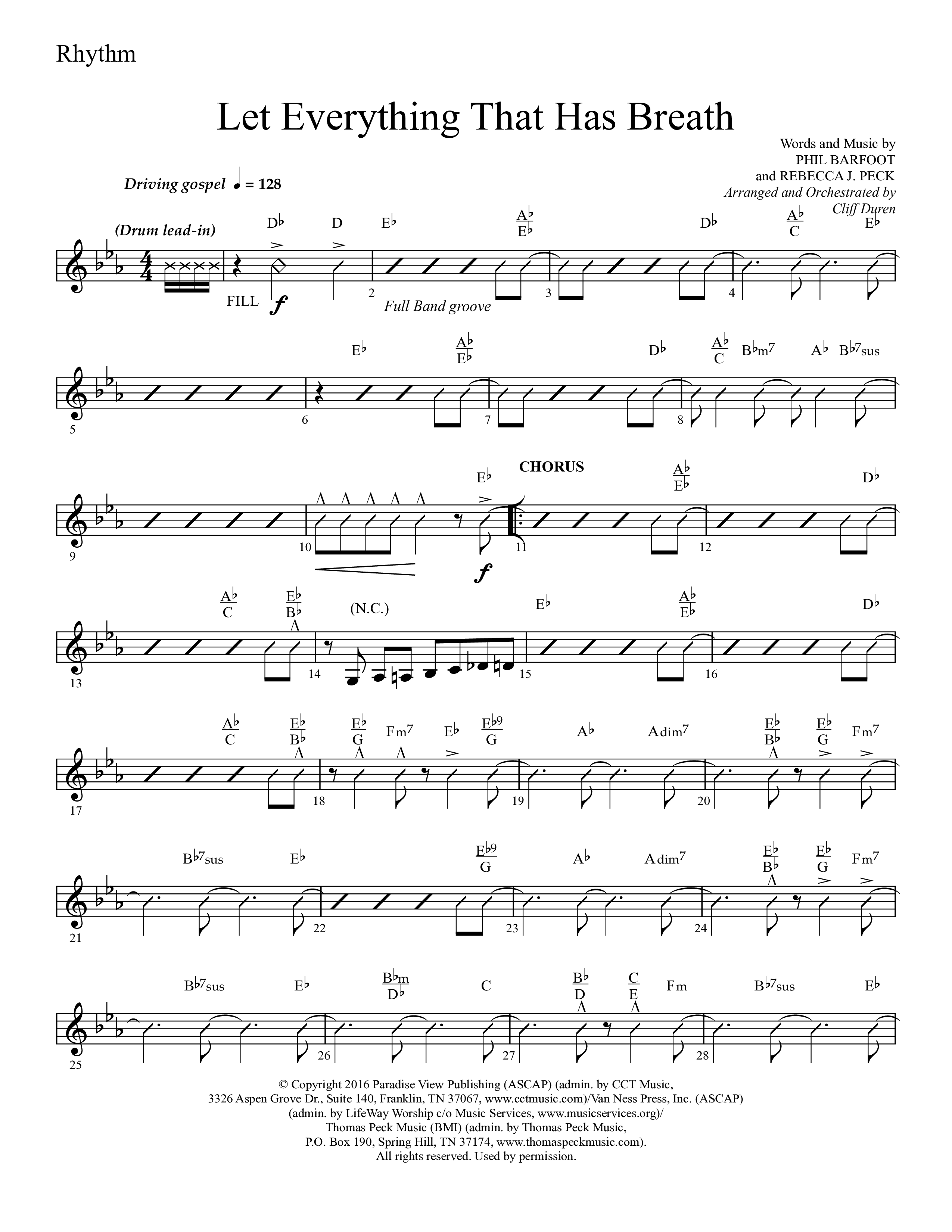 Let Everything That Has Breath (Choral Anthem SATB) Lead Melody & Rhythm (Lifeway Choral / Arr. Cliff Duren)