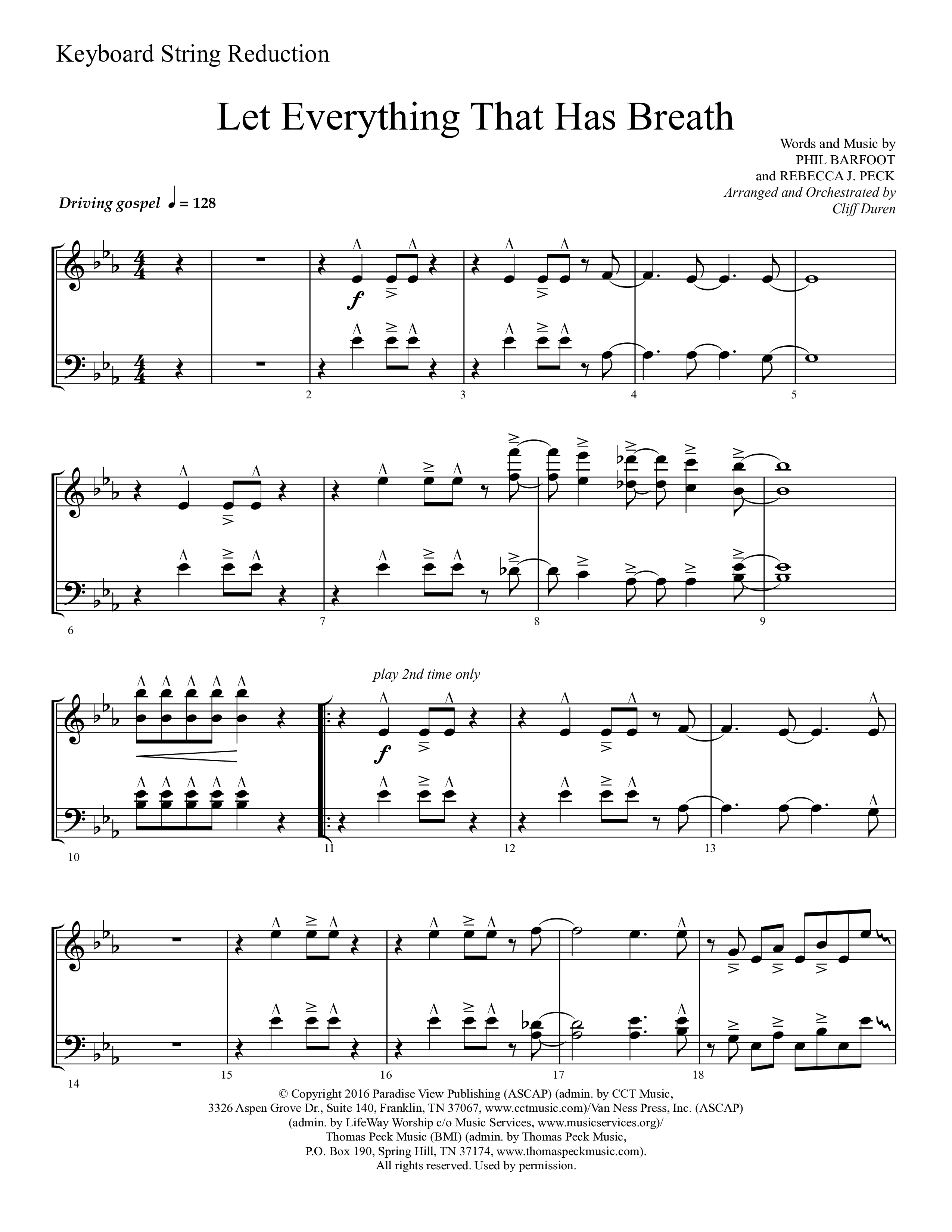 Let Everything That Has Breath (Choral Anthem SATB) String Reduction (Lifeway Choral / Arr. Cliff Duren)