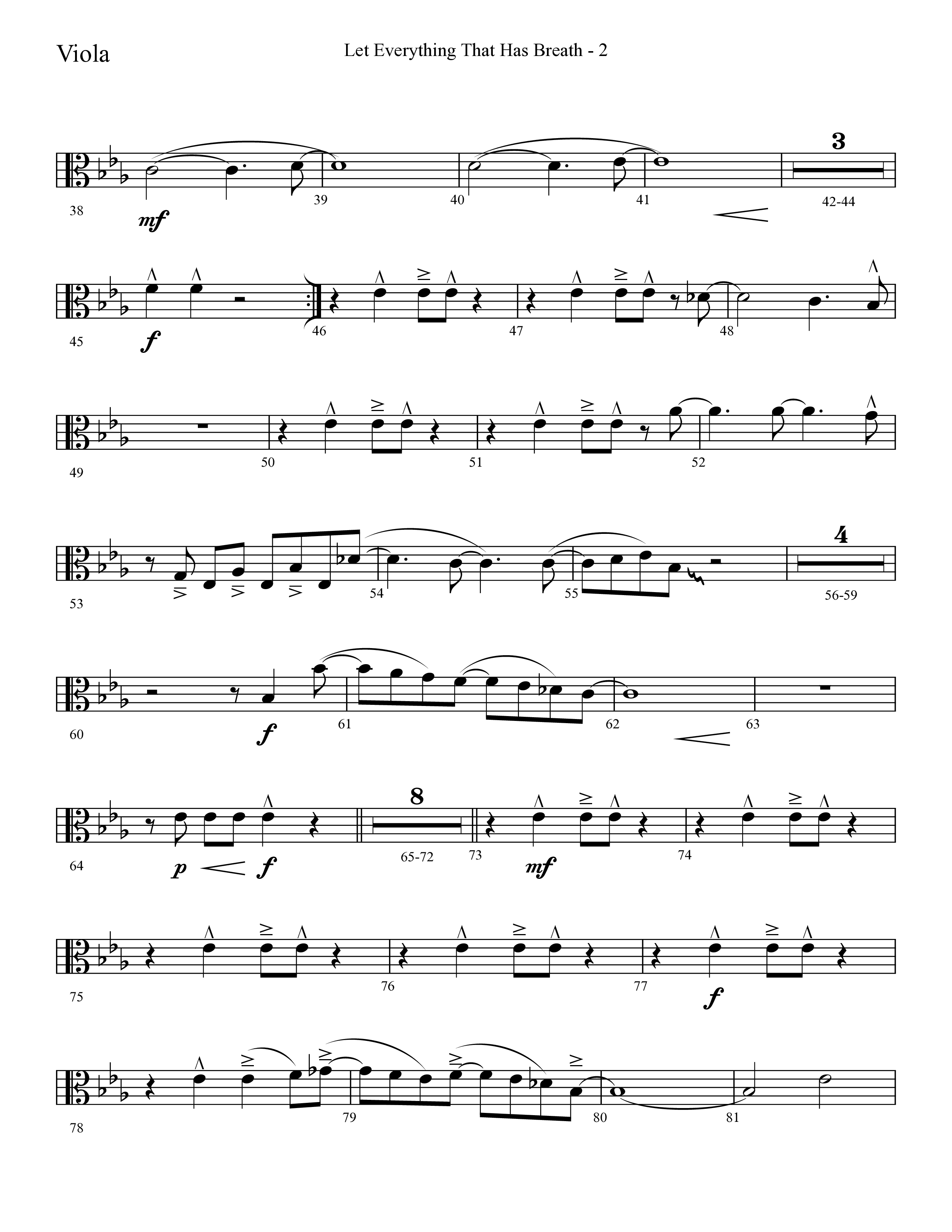 Let Everything That Has Breath (Choral Anthem SATB) Viola (Lifeway Choral / Arr. Cliff Duren)