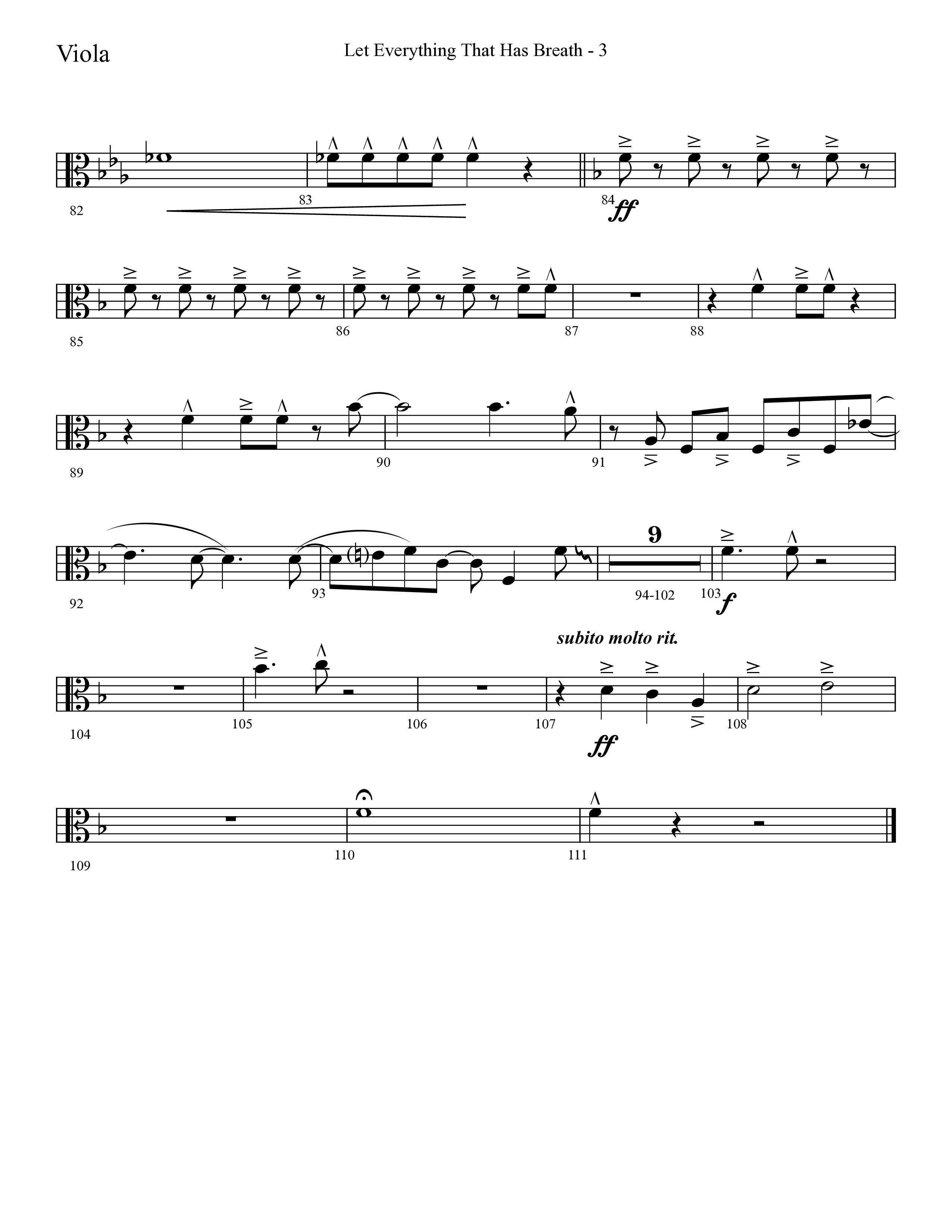 Let Everything That Has Breath (Choral Anthem SATB) Viola (Lifeway Choral / Arr. Cliff Duren)
