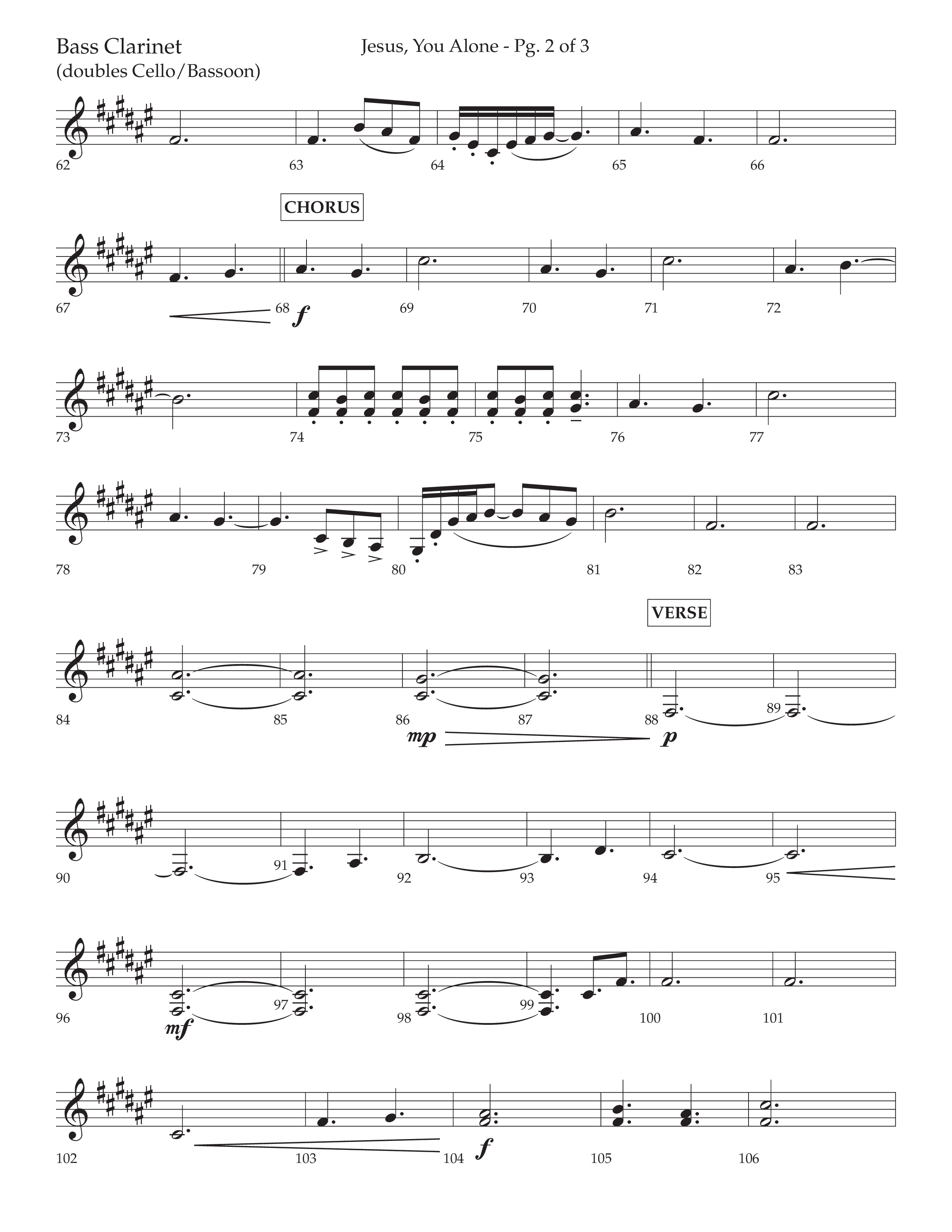 Jesus You Alone (Choral Anthem SATB) Bass Clarinet (Lifeway Choral / Arr. David Wise / Orch. Bradley Knight)