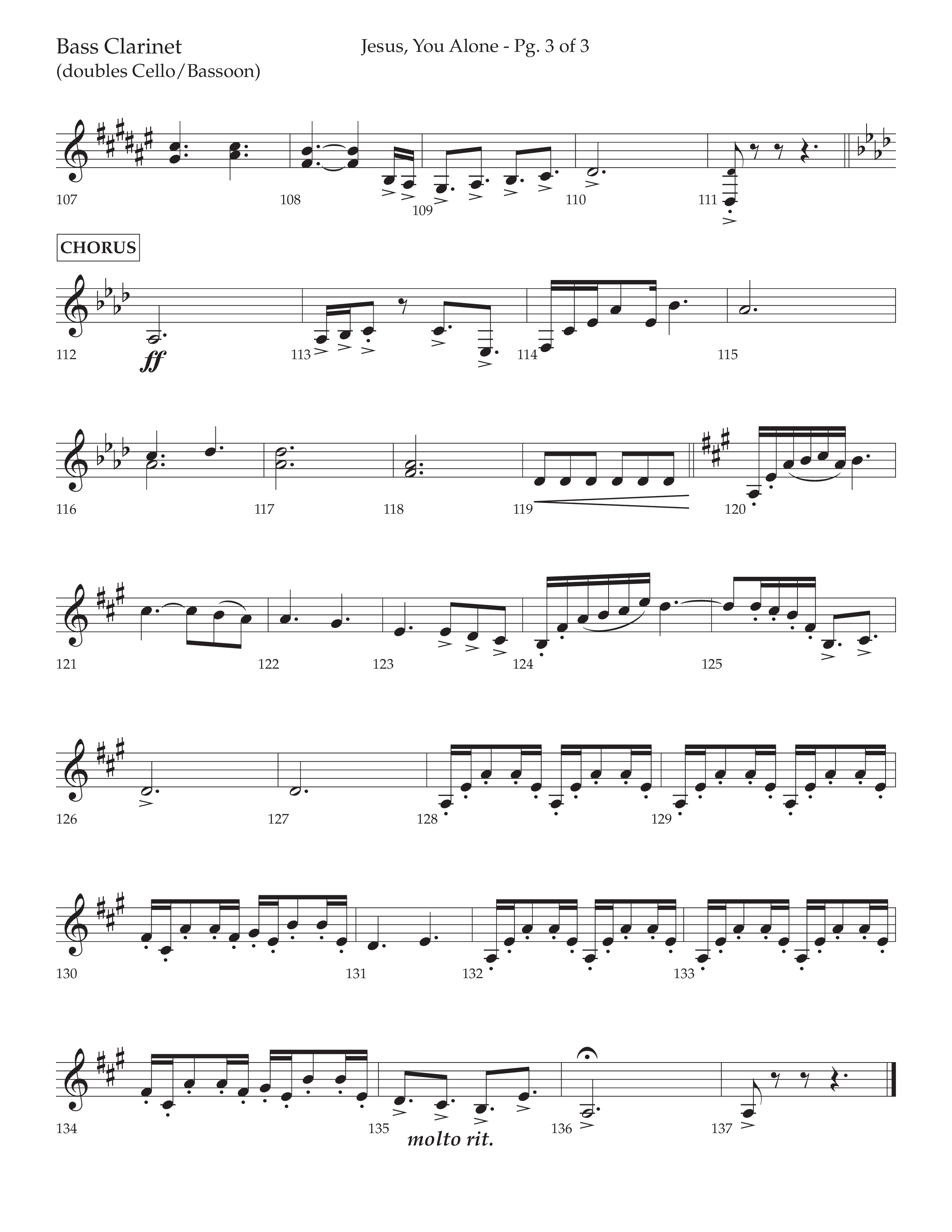 Jesus You Alone (Choral Anthem SATB) Bass Clarinet (Lifeway Choral / Arr. David Wise / Orch. Bradley Knight)