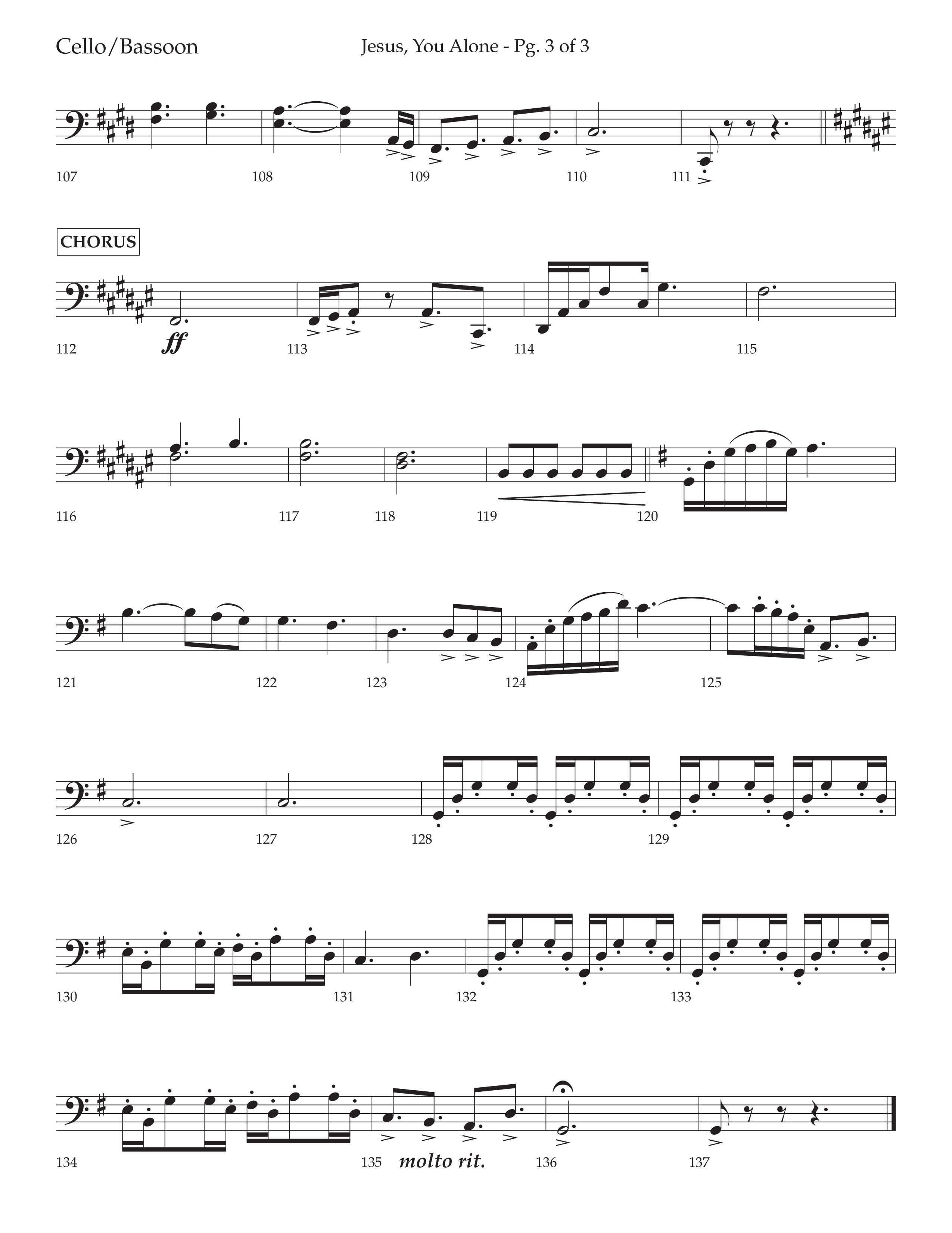 Jesus You Alone (Choral Anthem SATB) Cello (Lifeway Choral / Arr. David Wise / Orch. Bradley Knight)