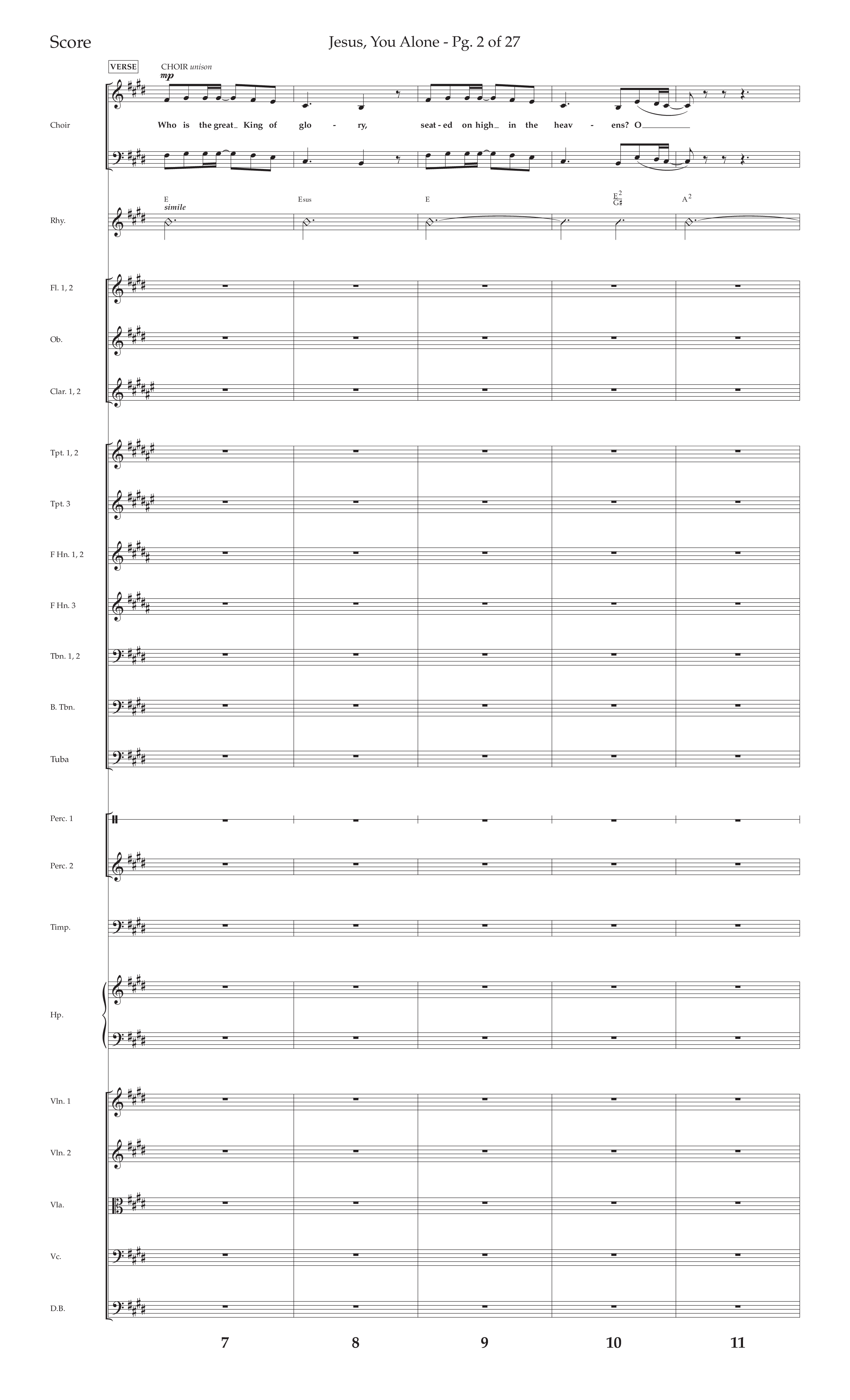 Jesus You Alone (Choral Anthem SATB) Orchestration (Lifeway Choral / Arr. David Wise / Orch. Bradley Knight)
