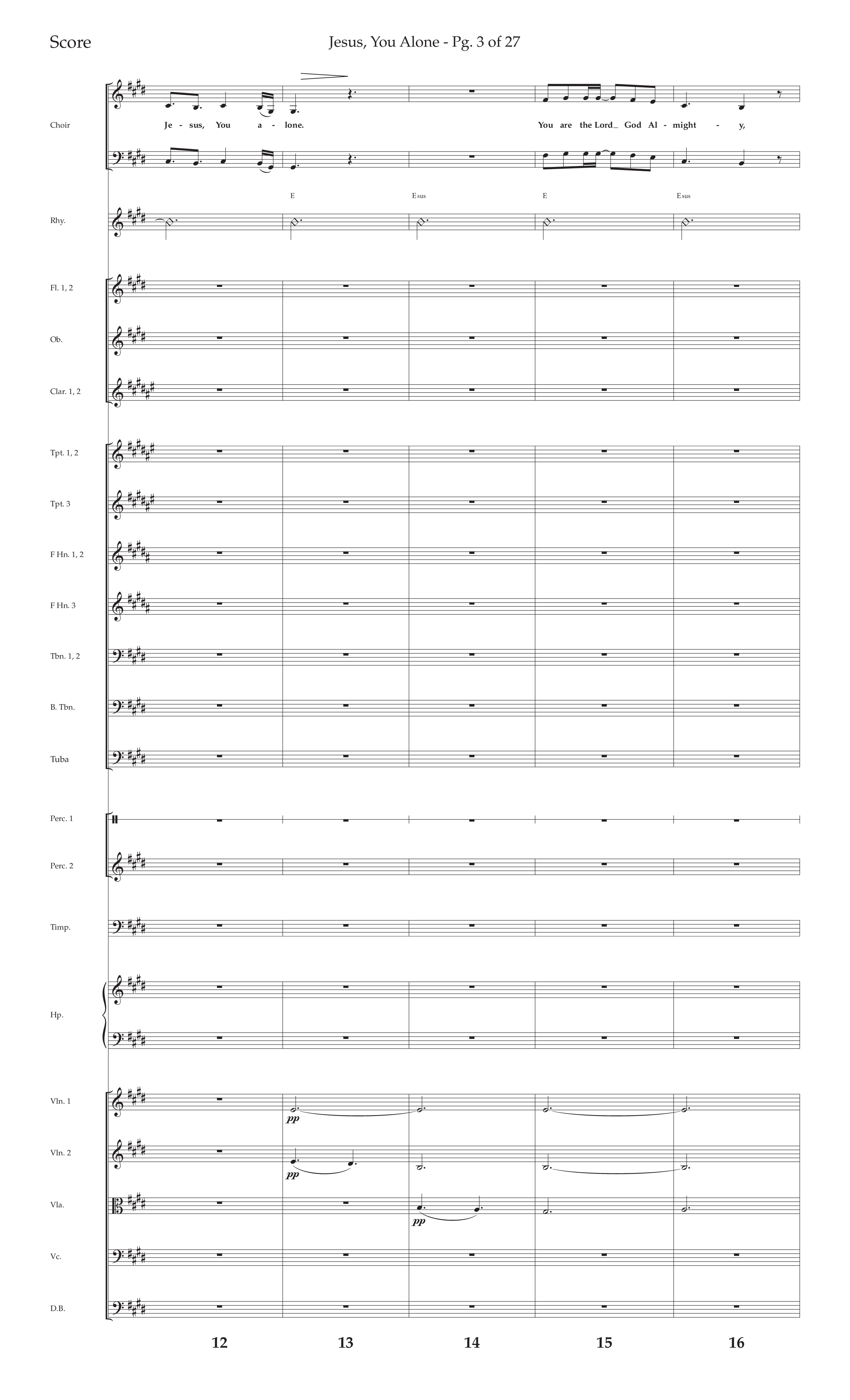 Jesus You Alone (Choral Anthem SATB) Orchestration (Lifeway Choral / Arr. David Wise / Orch. Bradley Knight)