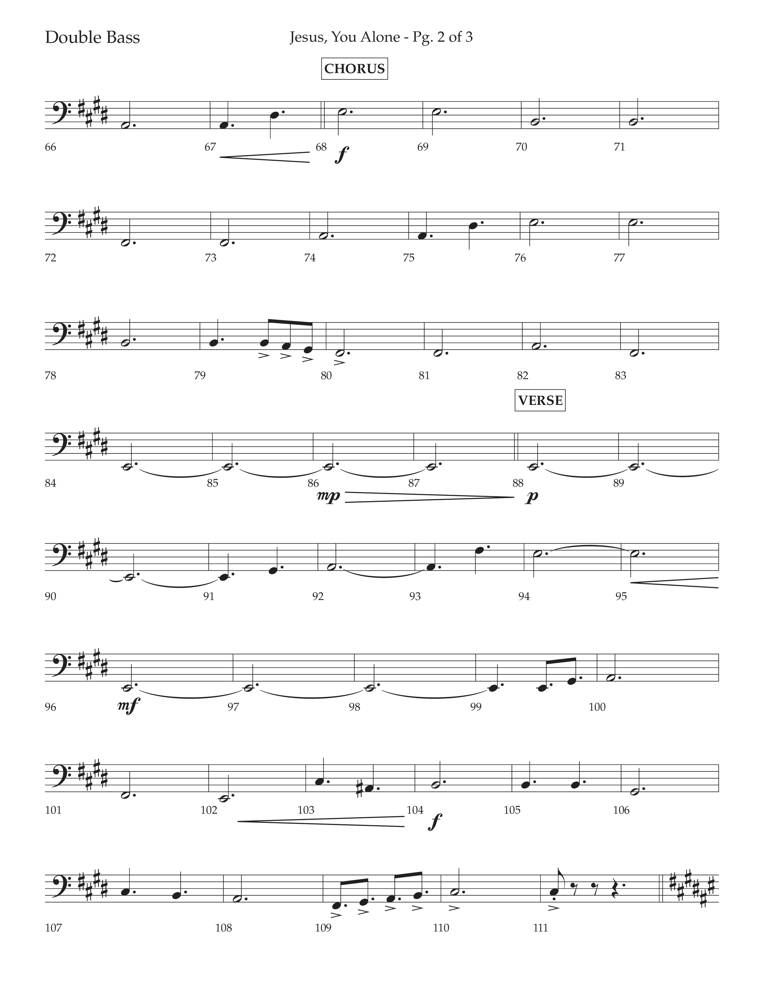 Jesus You Alone (Choral Anthem SATB) Double Bass (Lifeway Choral / Arr. David Wise / Orch. Bradley Knight)
