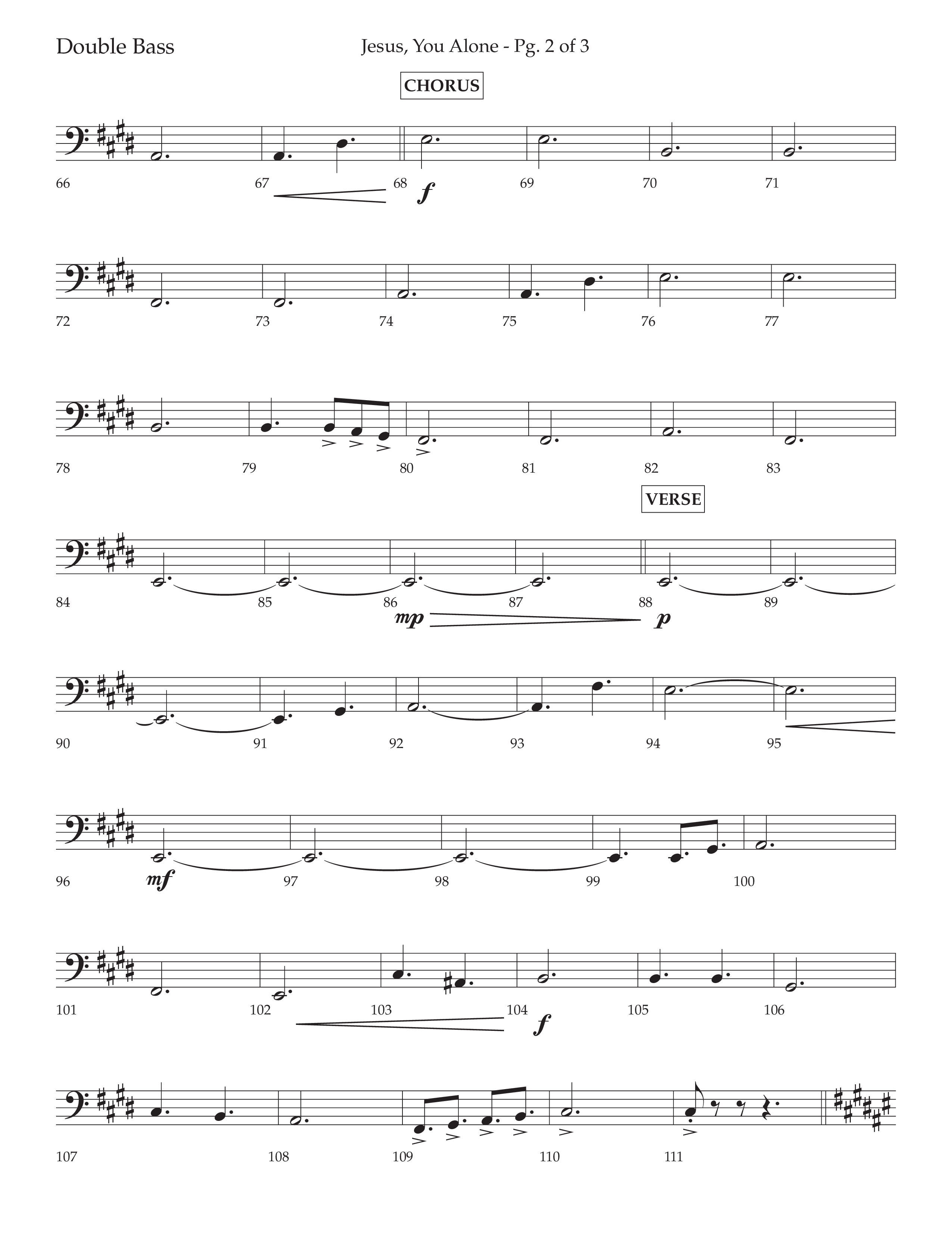 Jesus You Alone (Choral Anthem SATB) Double Bass (Lifeway Choral / Arr. David Wise / Orch. Bradley Knight)