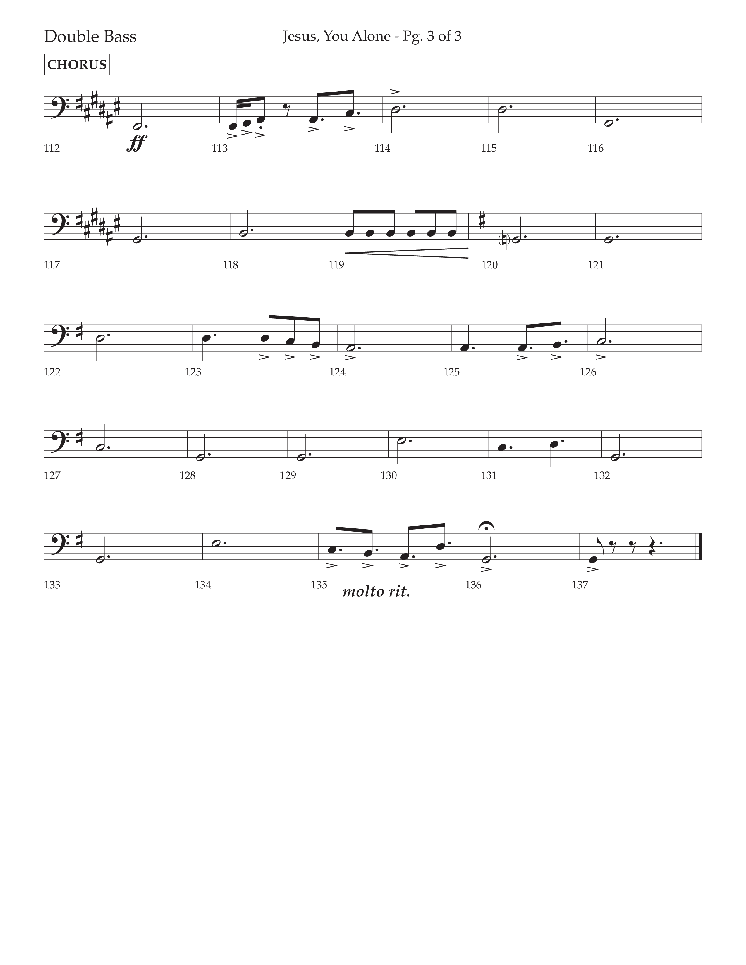 Jesus You Alone (Choral Anthem SATB) Double Bass (Lifeway Choral / Arr. David Wise / Orch. Bradley Knight)