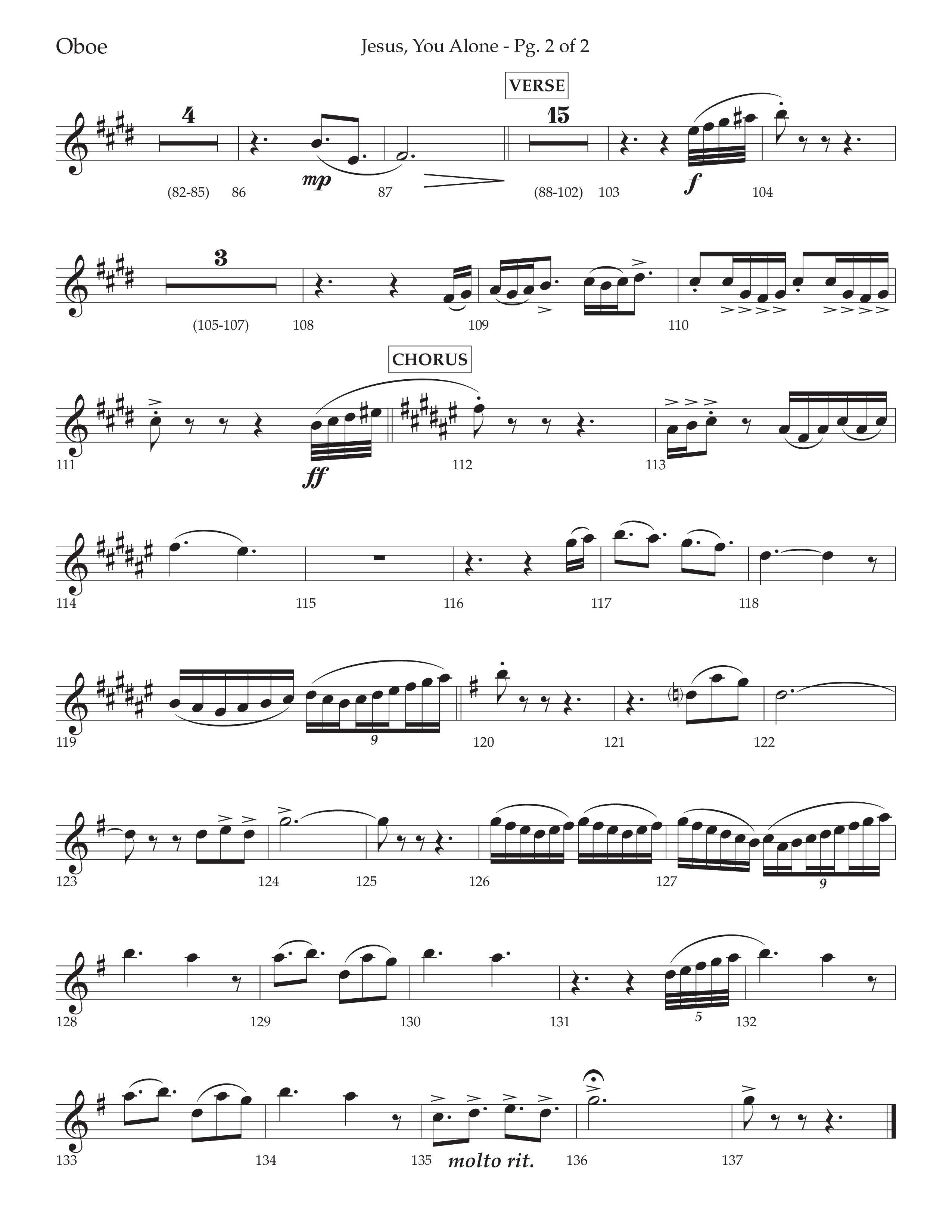 Jesus You Alone (Choral Anthem SATB) Oboe (Lifeway Choral / Arr. David Wise / Orch. Bradley Knight)